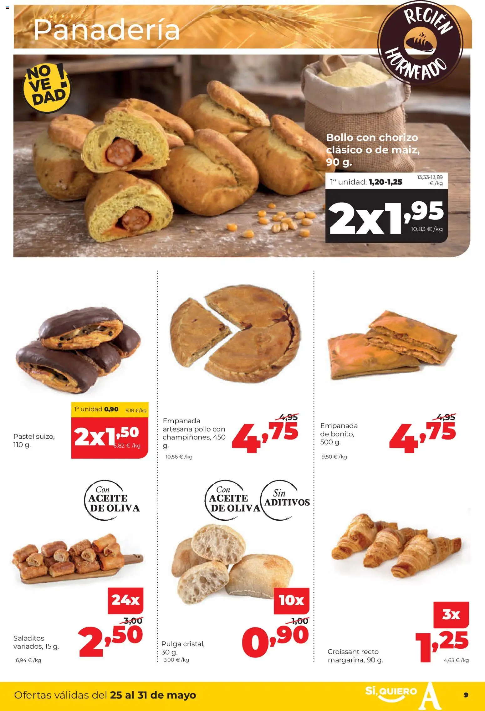 Alimerka folleto Castilla y León │ válido desde el 25.05.2026 | Página: 9 | Productos: Aceite, Croissant, Aceite de oliva, Panadería
