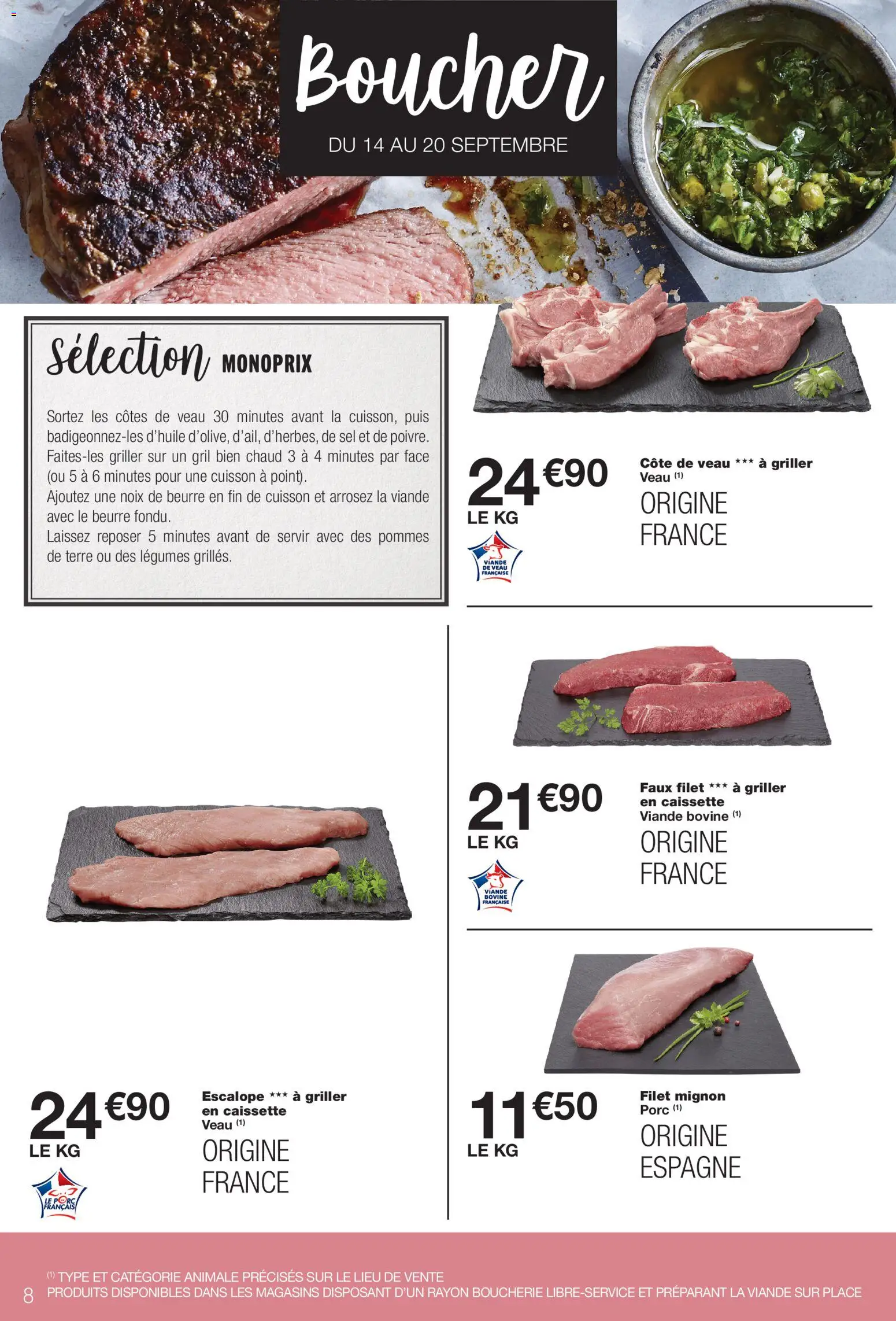 {H1} | Page: 8 | Produits: Beurre, Viande, Pommes, Viande bovine