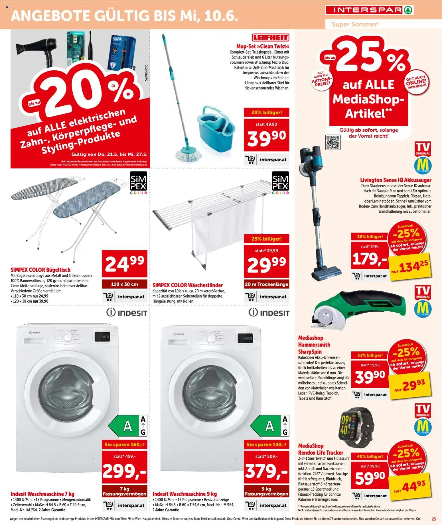 Interspar Flugblatt - Salzburg gültig ab 21.05.2026 | Seite: 24 | Produkte: Waschmaschine, Smartwatch, Tisch