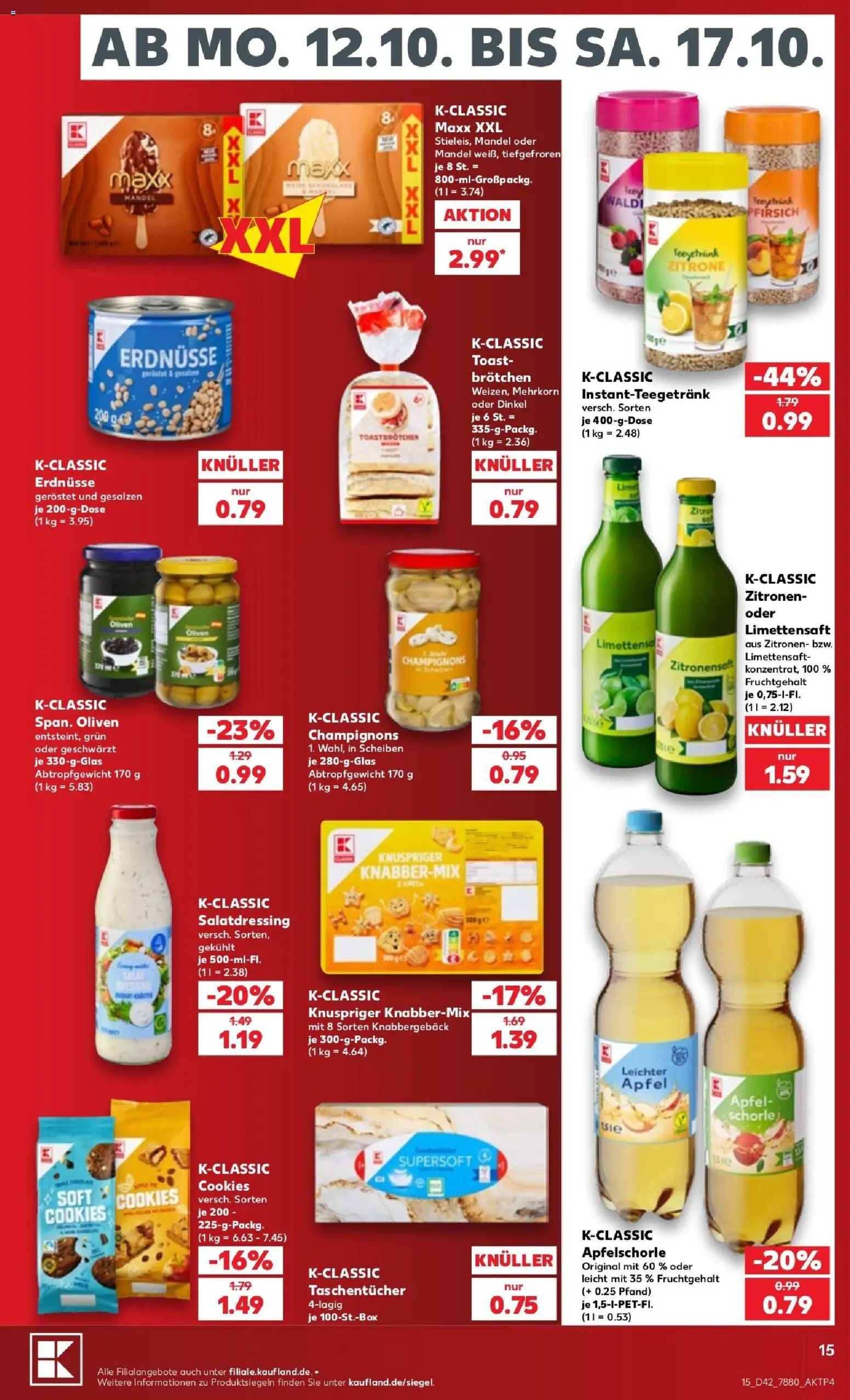 Kaufland Prospekt Hamburg – gültig ab 12.10.2026 | Seite: 21 | Produkte: Taschentücher, Toast, Champignons, Zitrone