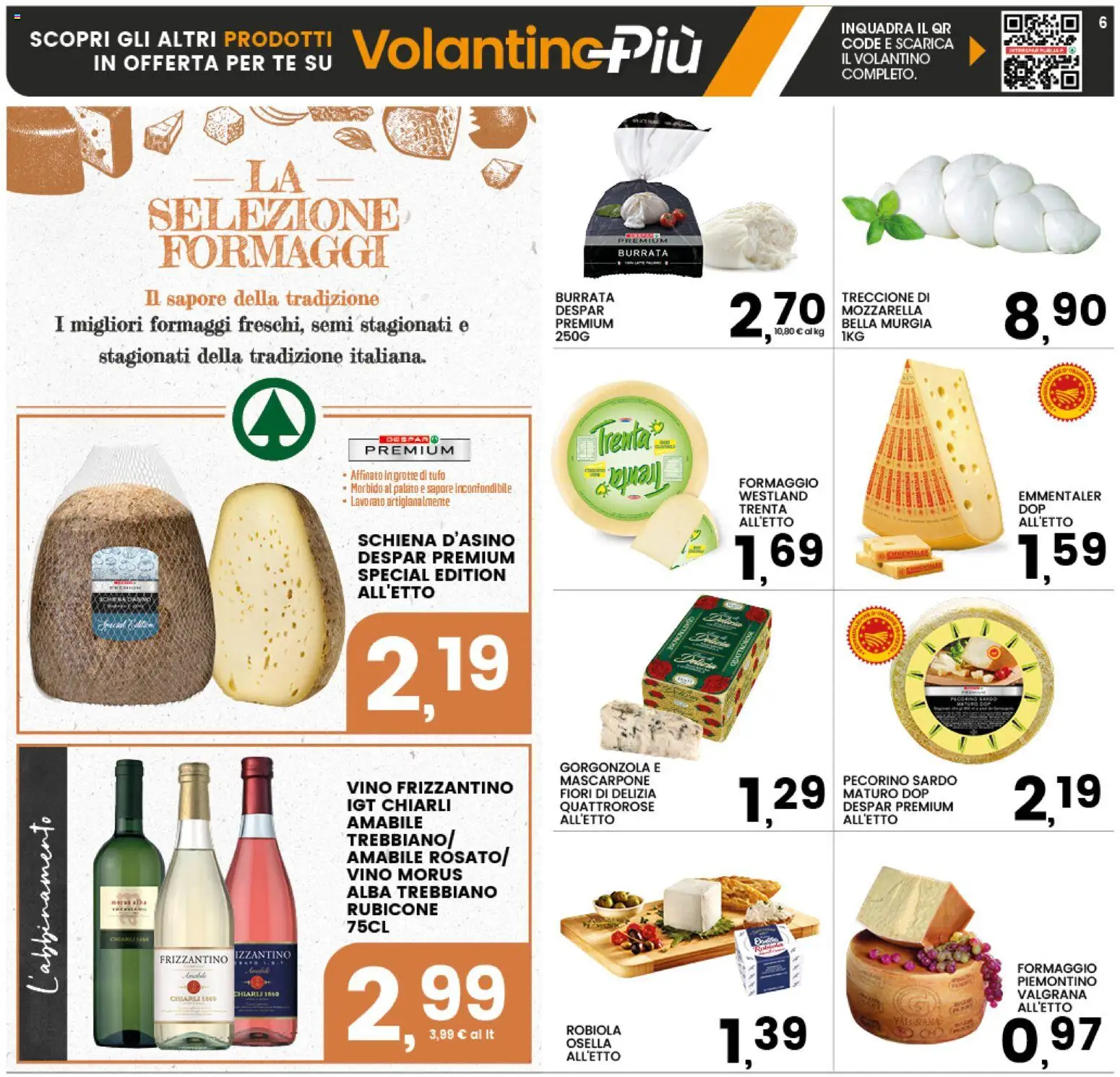 Volantino Interspar del 10/09/2026 | Pagina: 6 | Prodotti: Tè, Mozzarella, Robiola, Pecorino