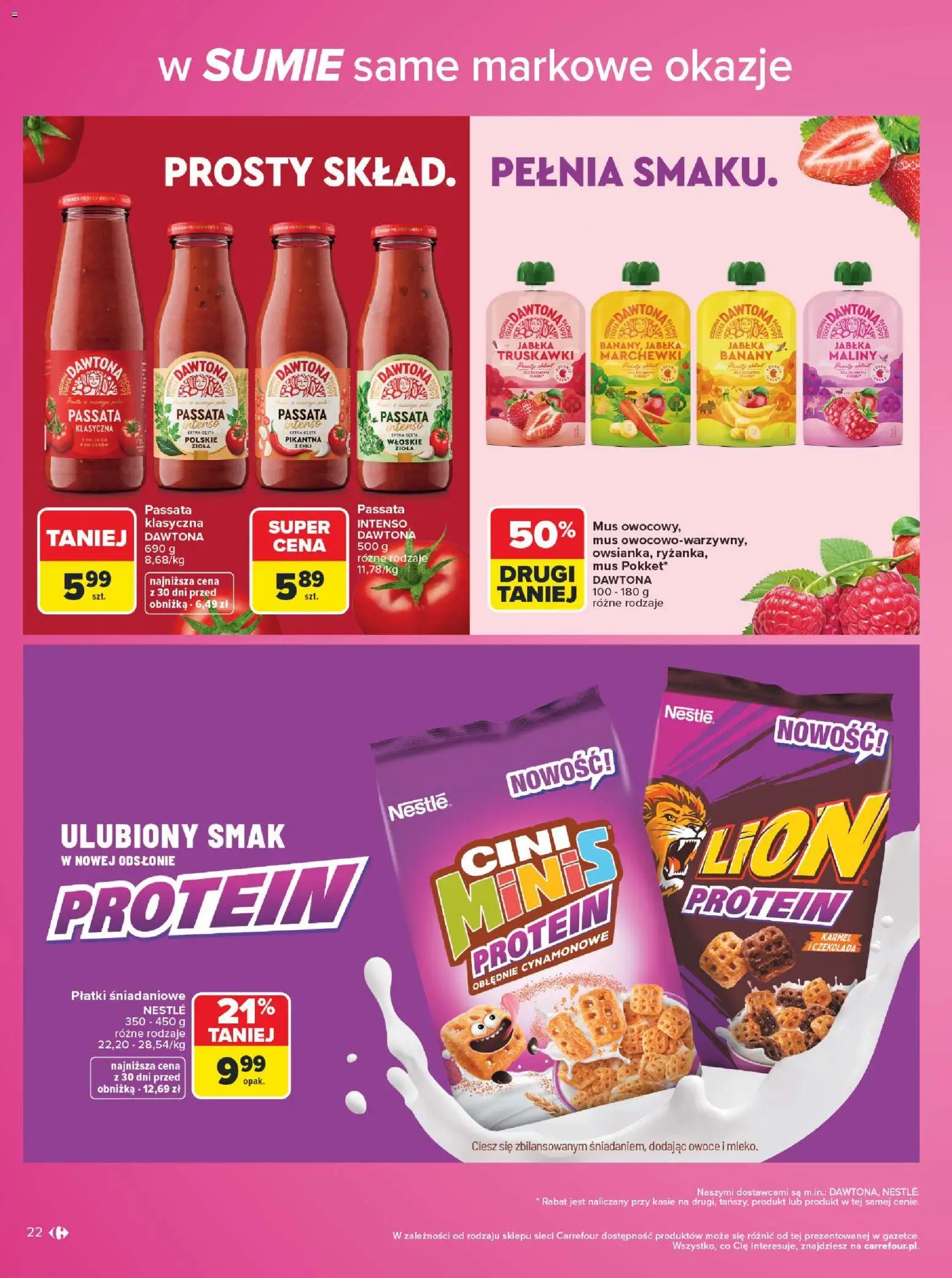 Carrefour gazetka - Same markowe okazje od 03.08.2026 | Strona: 22 | Produkty: Chili, Truskawki, Płatki, Owoce