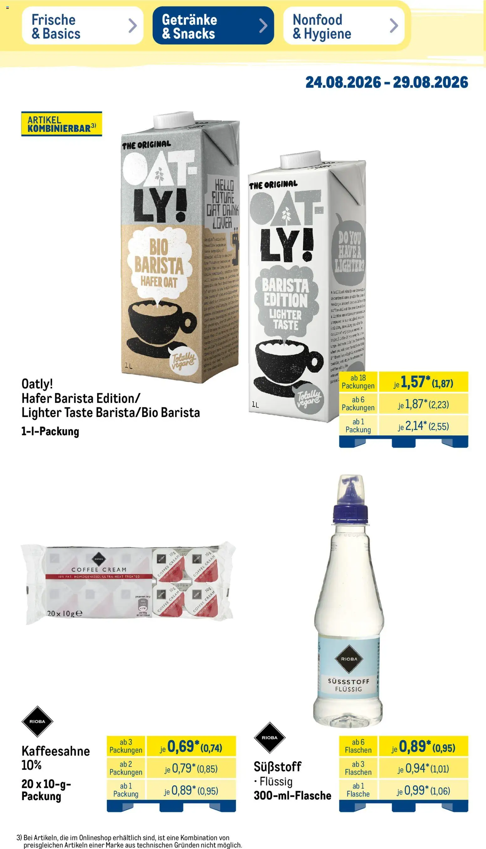 Metro NonFood-Angebote – gültig ab 24.08.2026 | Seite: 28 | Produkte: Oatly