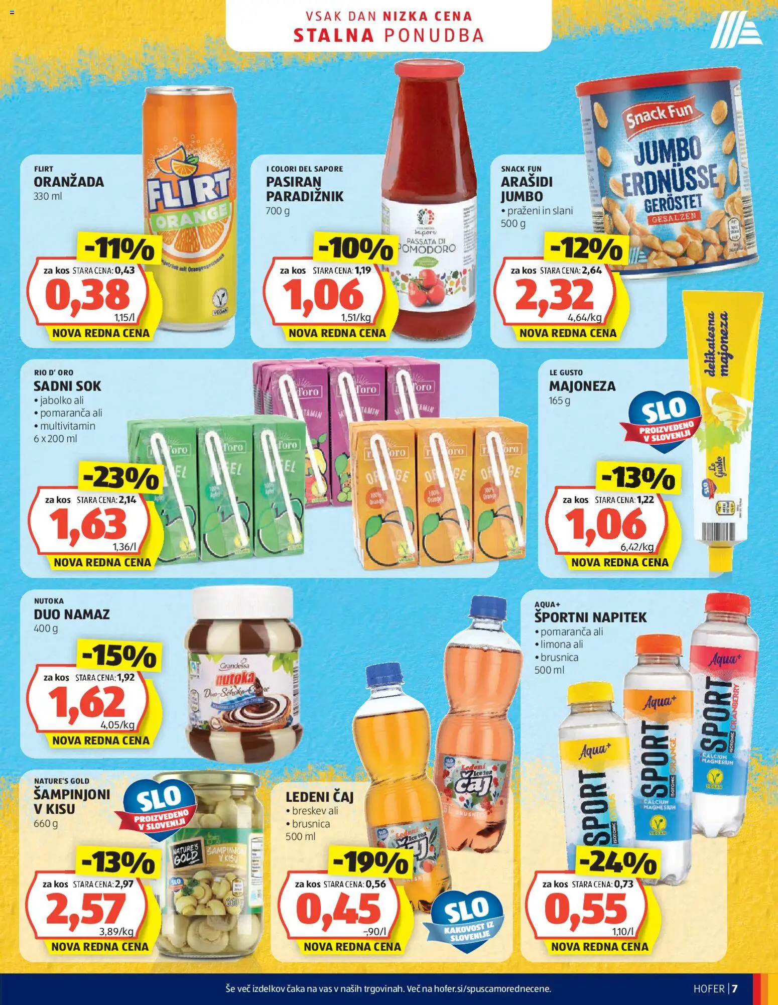Novi Hofer katalog ponudbe – veljaven od 01.07.2026 | Stran: 7 | Izdelki: Namaz, Ledeni čaj, Sok, Caj