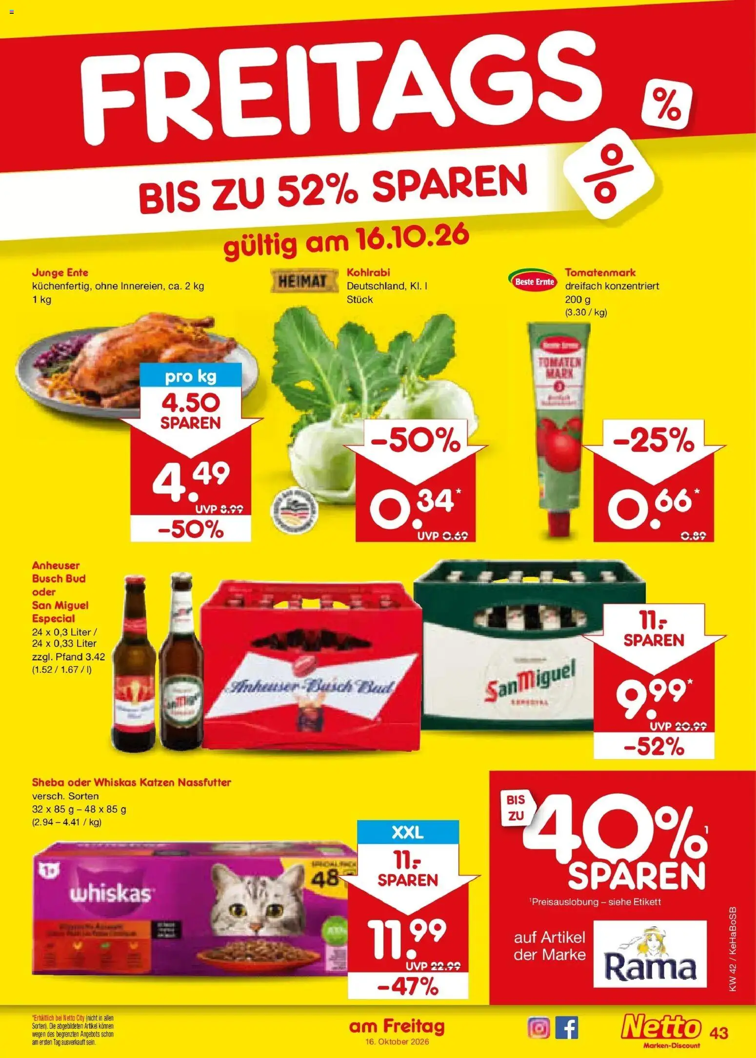 Netto Marken-Discount Prospekt Unna (ab 12.10.2026) » Angebote | Seite: 59 | Produkte: Sheba, Rama, Tomaten, Whiskas