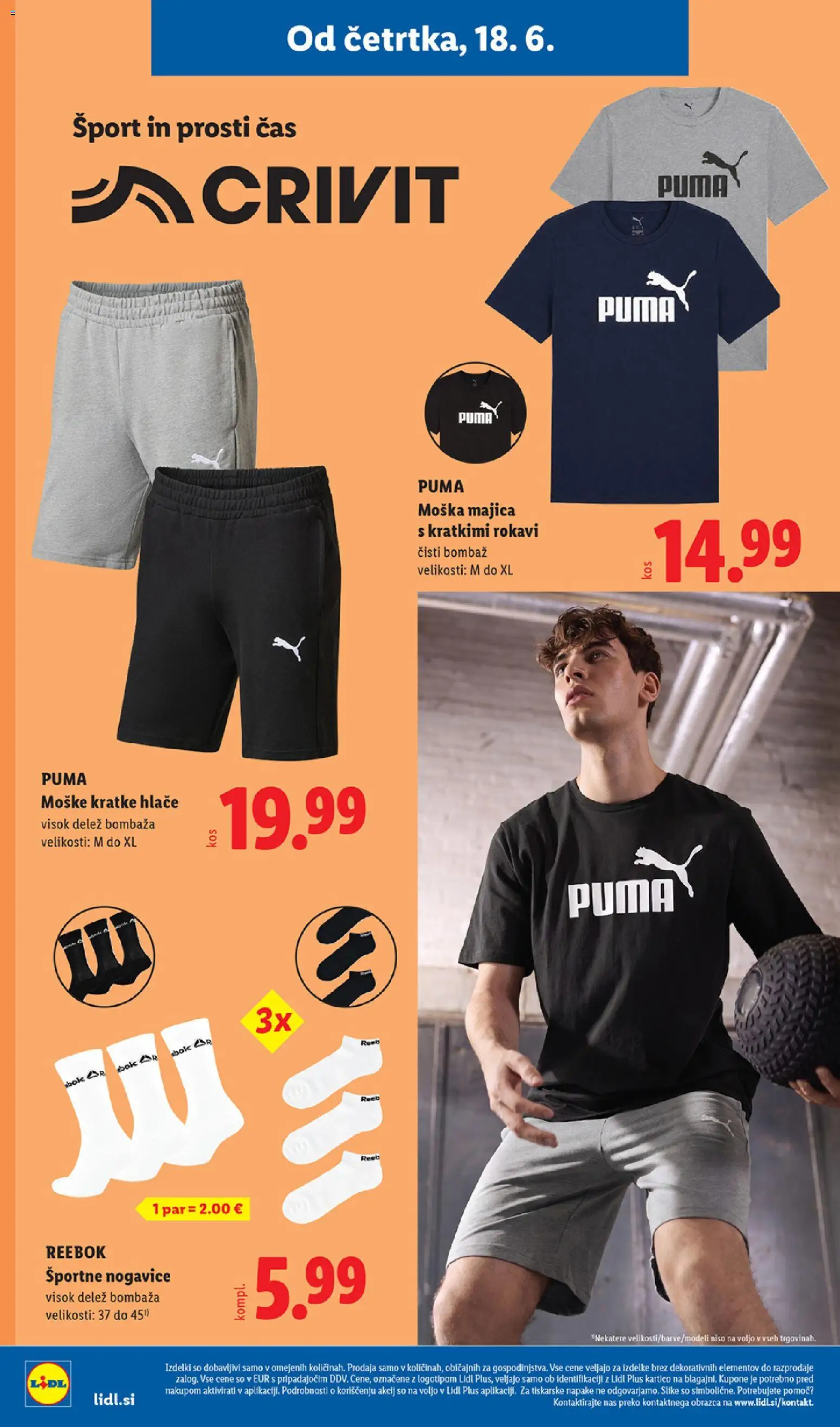 Novi Lidl katalog ponudbe – veljaven od 18.06.2026 | Stran: 30 | Izdelki: Športne nogavice, Majica, Hlace, Nogavice