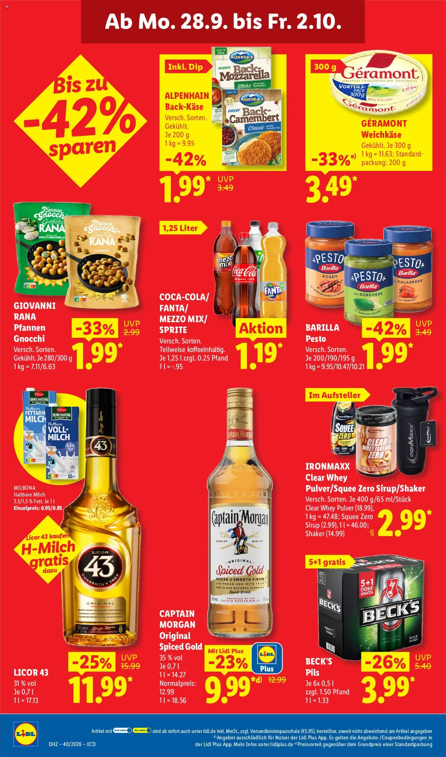 Lidl Německo leták - Frischekönig od 28.09.2026 | Strana: 18 | Produkty: Finish, Rum, Sirup, Sprite