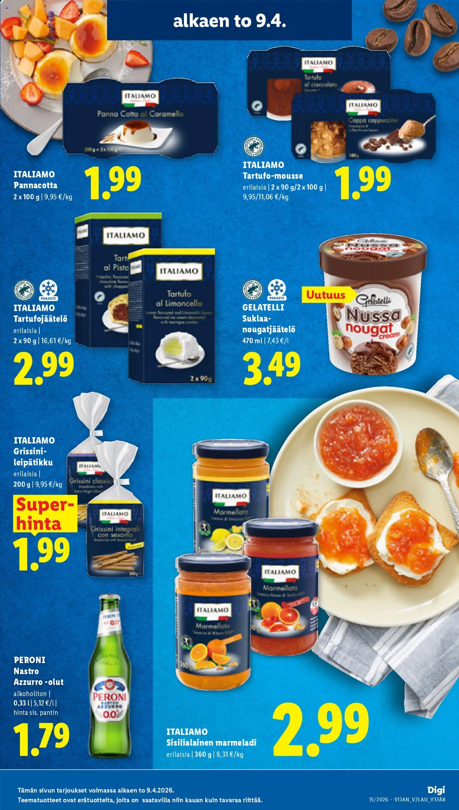 Lidl tarjoukset - Helsinki – voimassa 09.04.2026 alkaen | Sivu: 11 | Tuotteet: Pannacotta, Suklaa, Olut