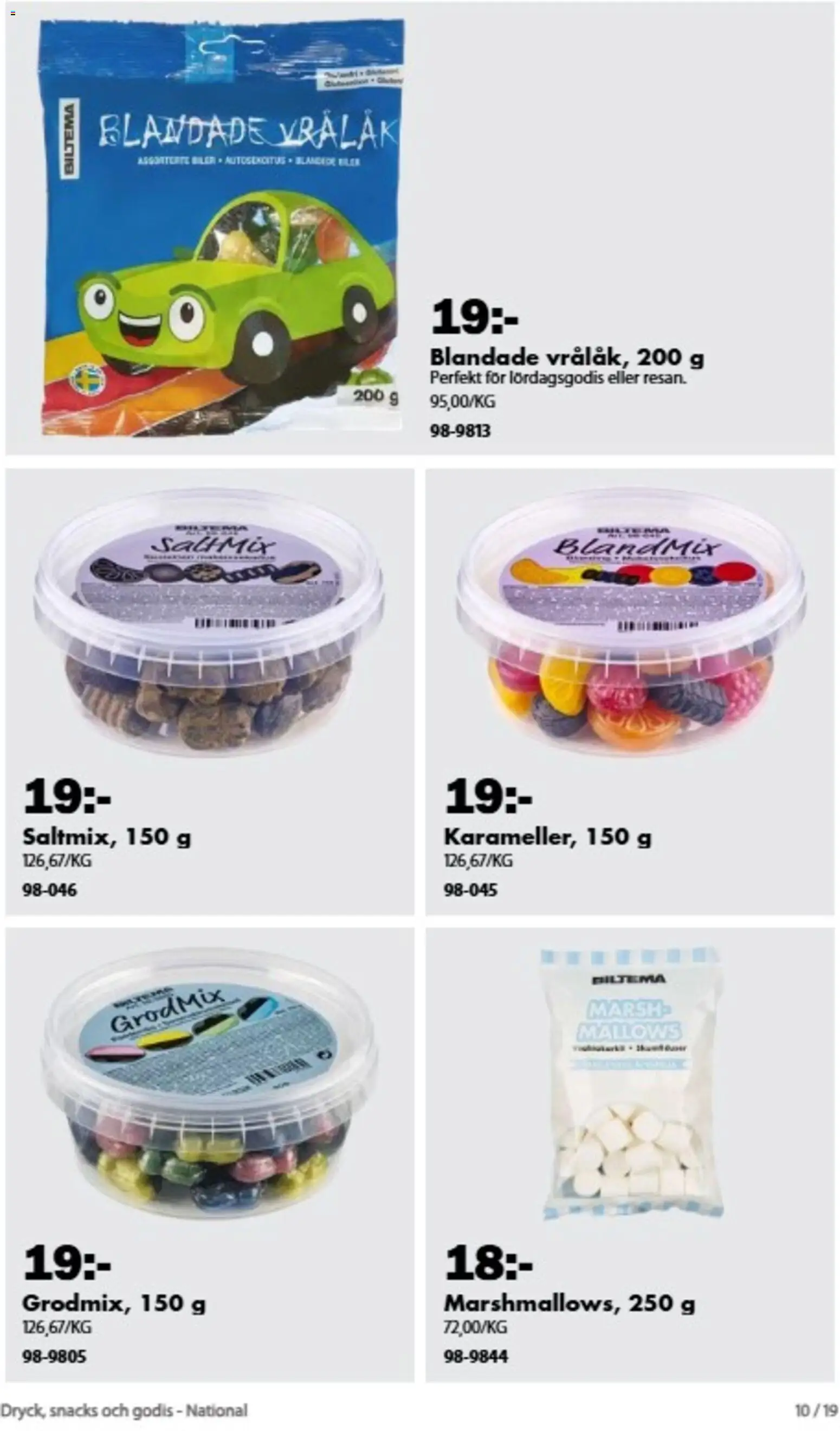 Biltema reklamblad aktuell från 21/08/2026 | Sida: 9 | Produkter: Snacks, Godis