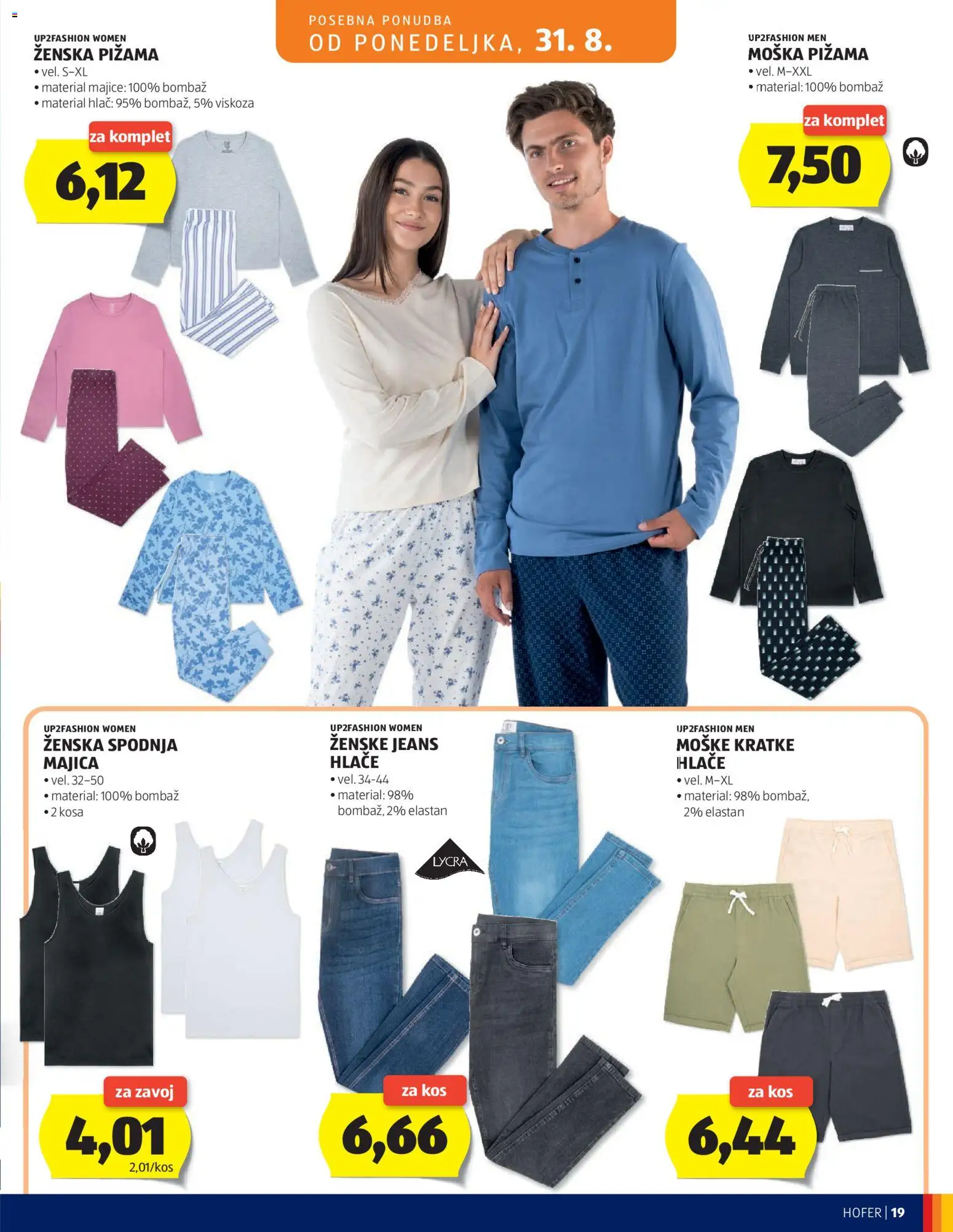 Hofer SI katalog | vrijedi od 26.08.2026 | Stranica: 19 | Proizvodi: Zavoj, Majica, Hlače