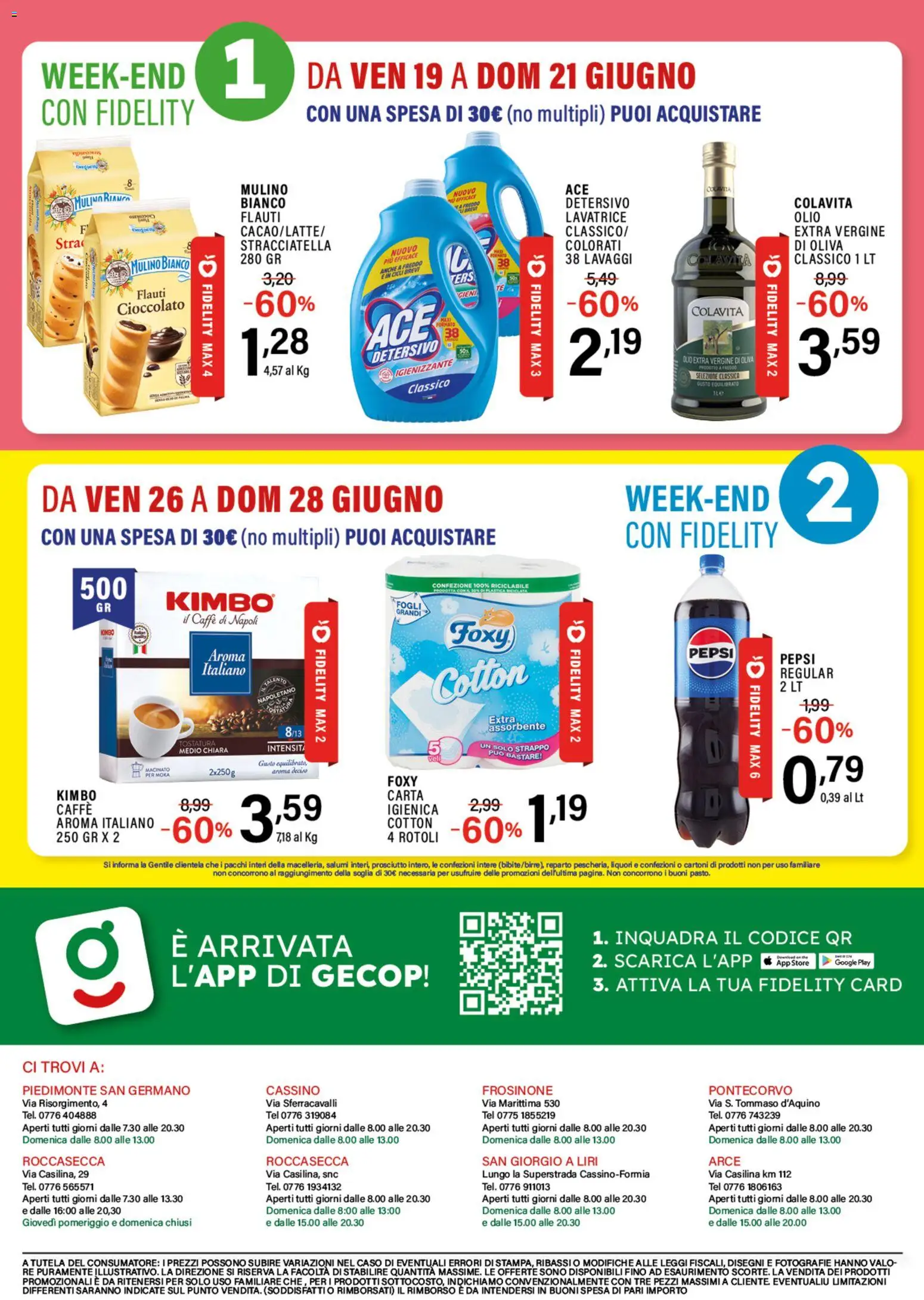 Volantino GECOP del 15.06.2026 | Pagina: 20 | Prodotti: Carta igienica, Cioccolato, Prosciutto, Lavatrice