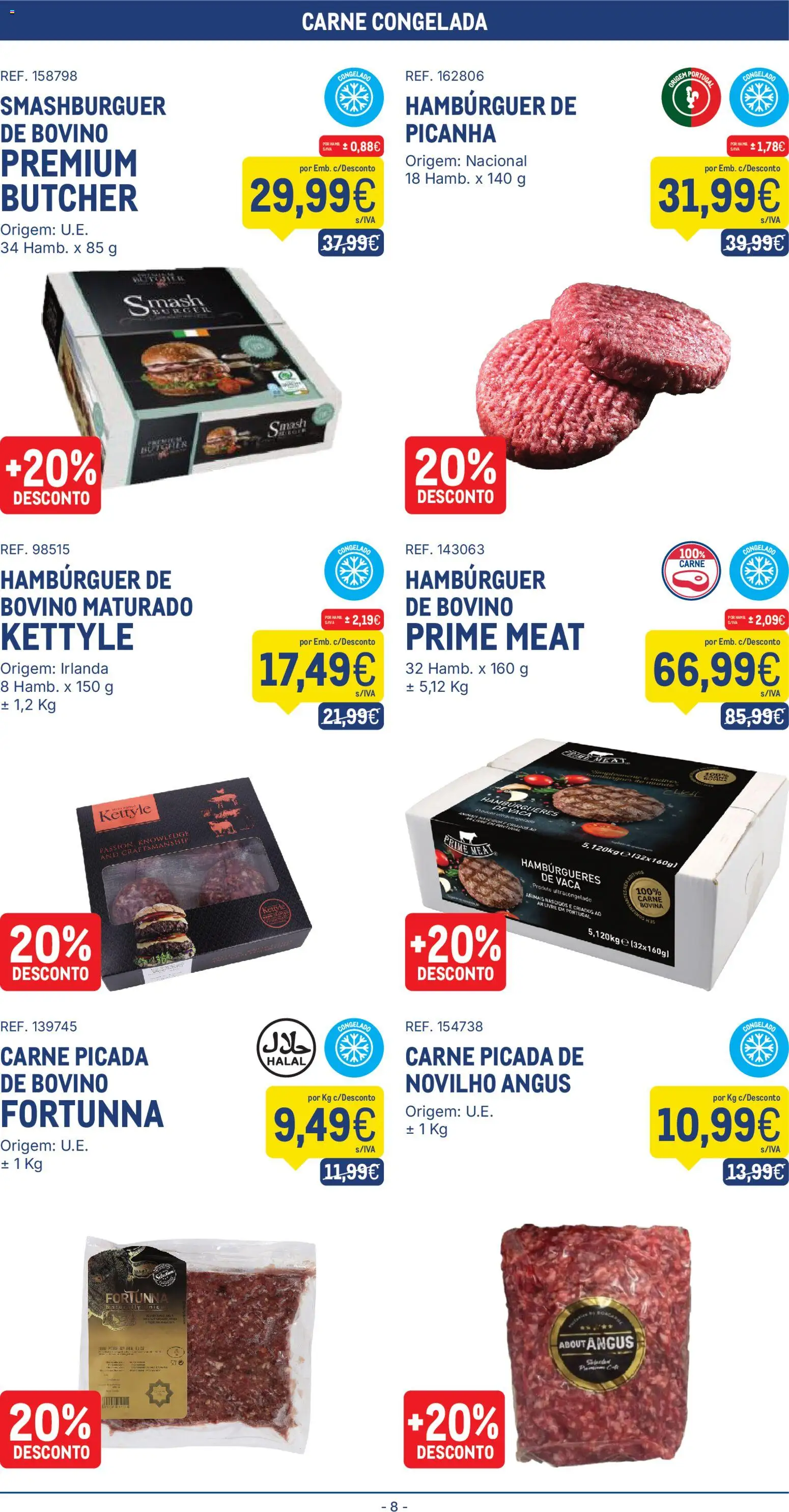 Makro folheto │ válido de 04/08/2026 | Página: 8 | Produtos: Hambúrguer, Carne picada, Carne