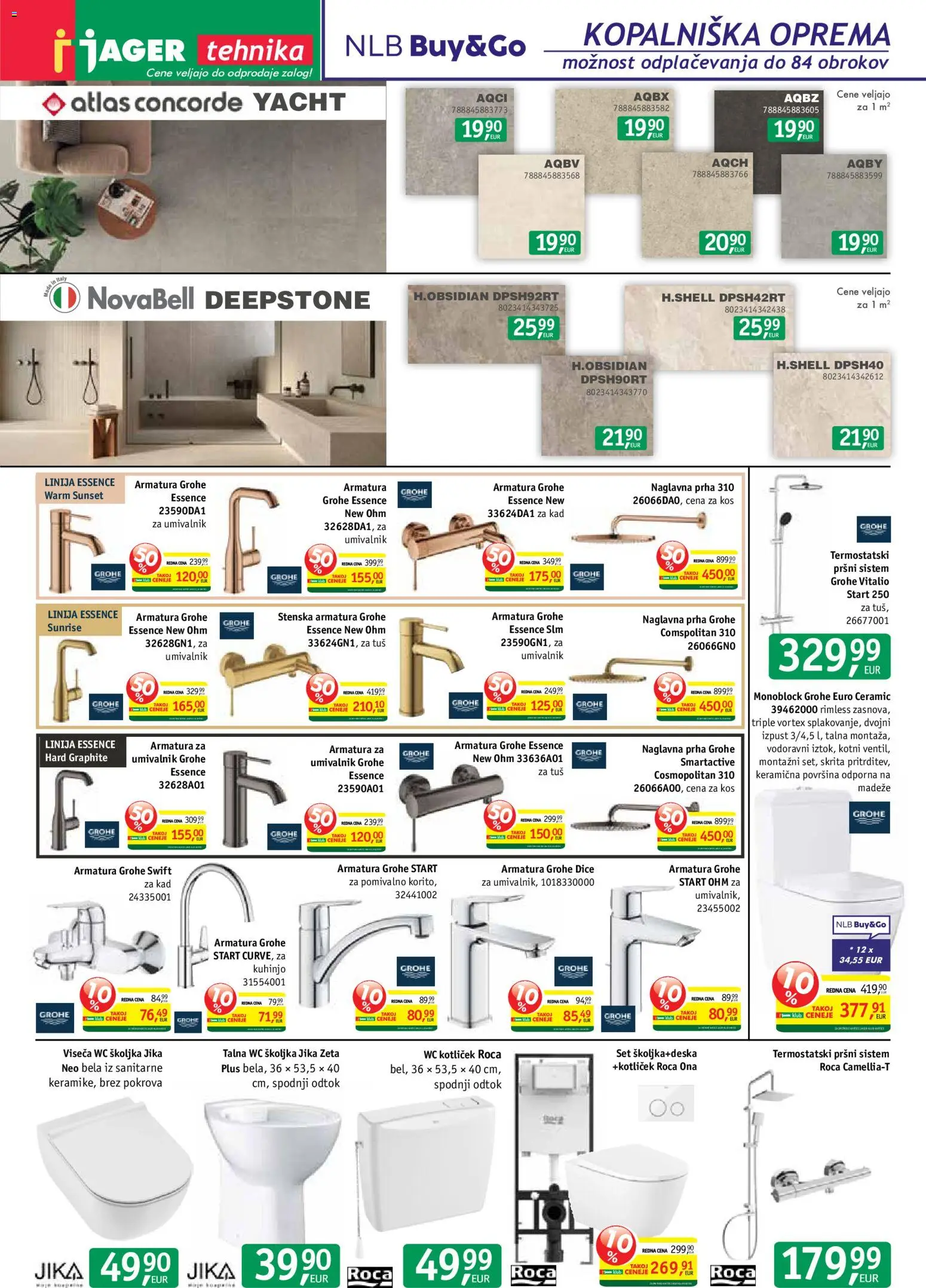 Novi Jager katalog ponudbe – veljaven od 14.10.2026 | Stran: 9 | Izdelki: Kos, WC školjka, WC kotliček, Umivalnik