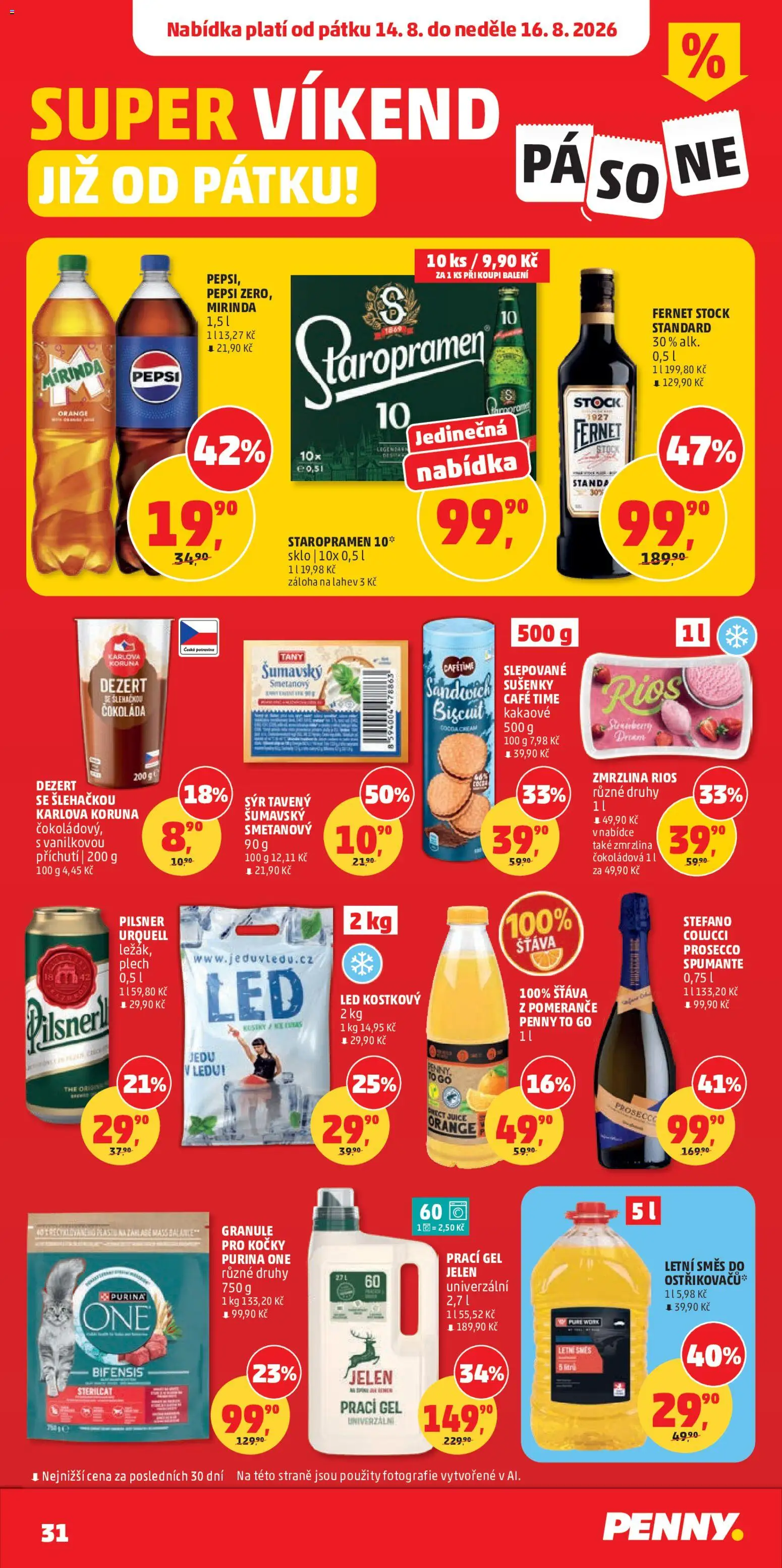 Penny Market leták od 12.08.2026 | Strana: 31 | Produkty: Sýr, Granule, Mirinda, Kostky