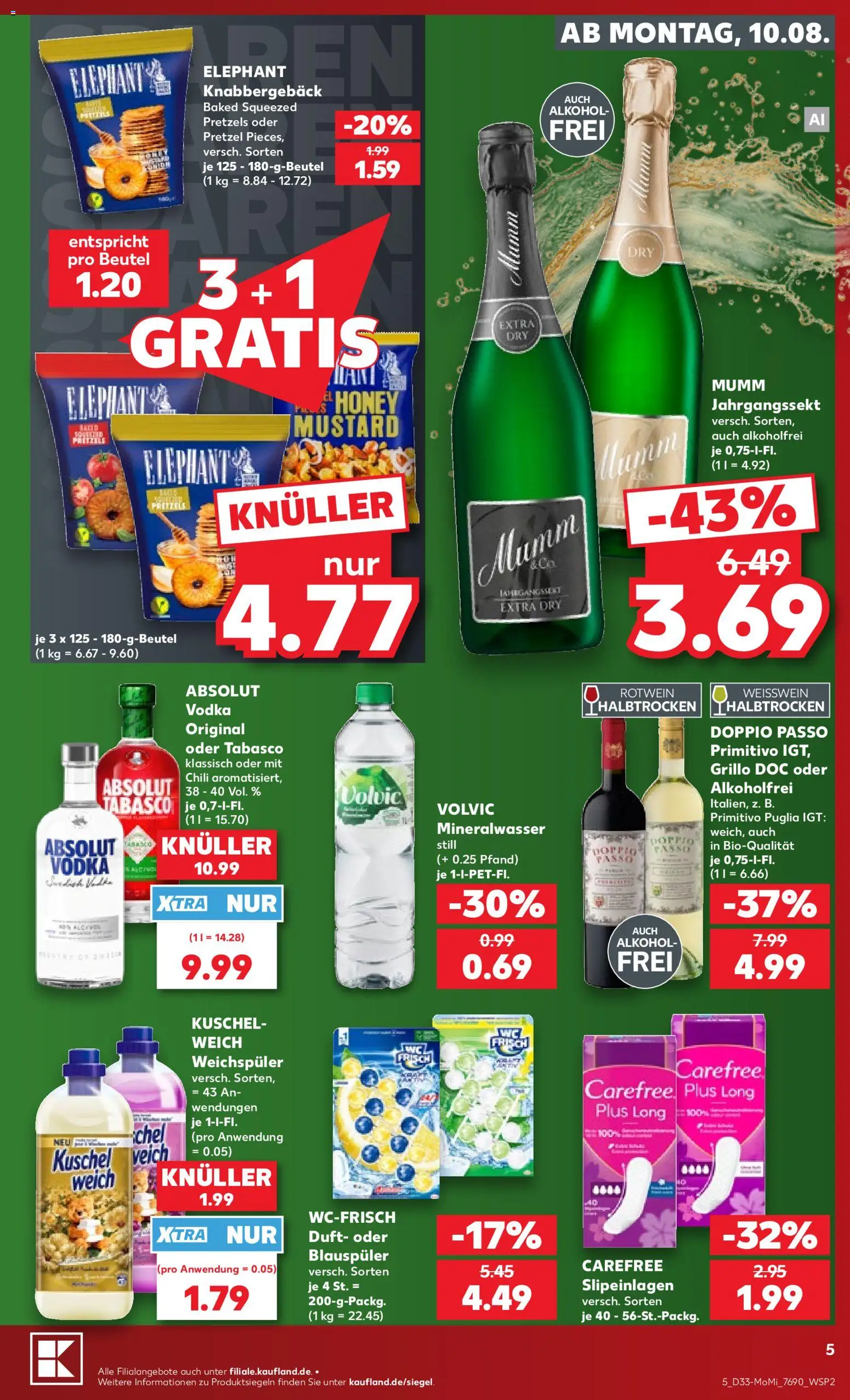 Kaufland Prospekt Speyer – gültig ab 10.08.2026 | Seite: 5 | Produkte: Weichspüler, Doppio Passo, Chili, Vodka