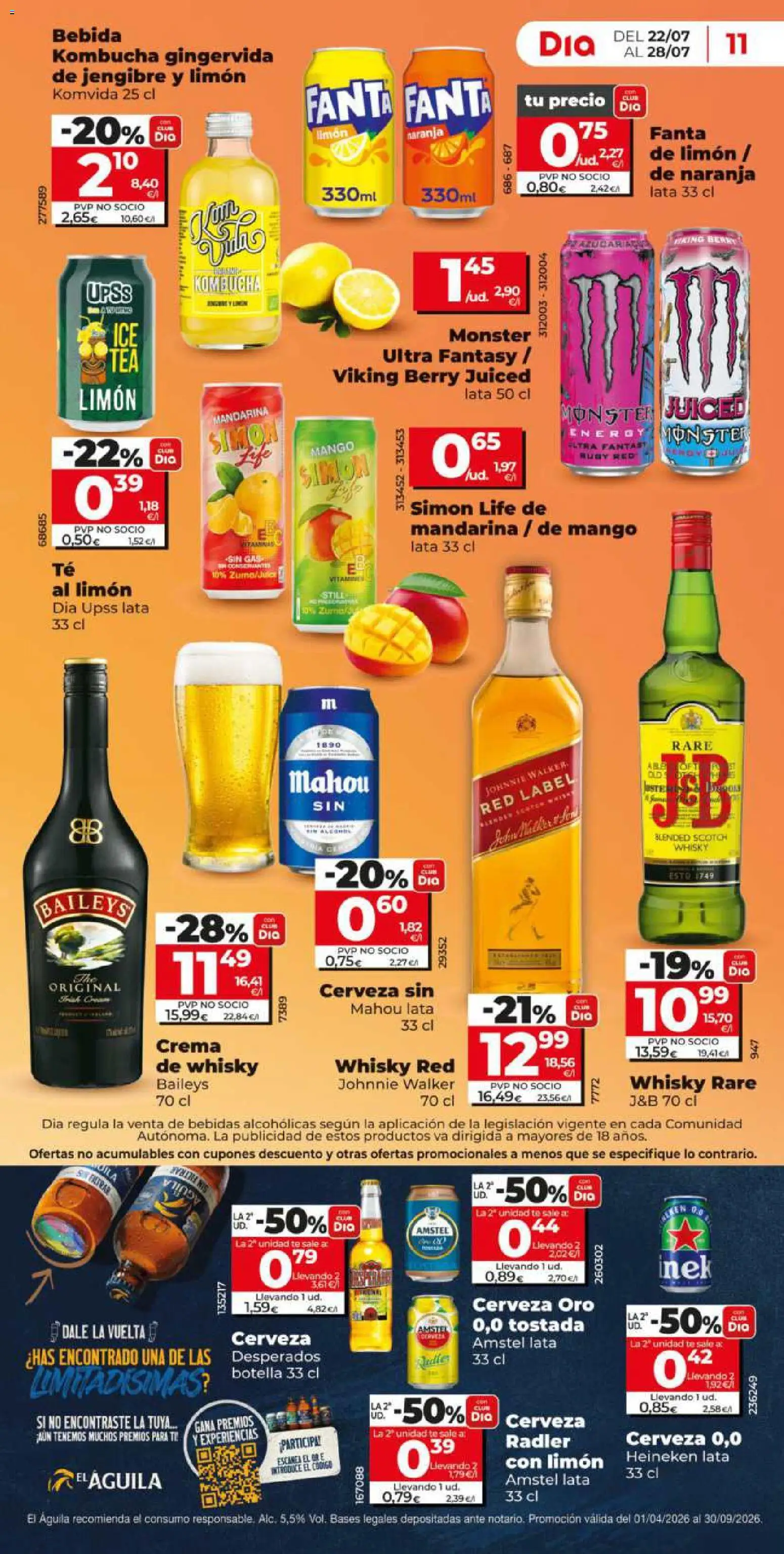 Dia - folleto Market │ válido desde el 22/07/2026 | Página: 11 | Productos: Cerveza, Crema, Whisky, Σπανάκι