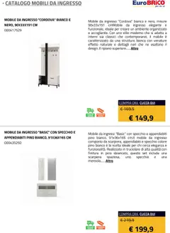 Anteprima del volantino Eurobrico Mobili da ingresso catalogo valido a partire dal 23.07.2025 | Pagina: 5 | Prodotti: Mobile, Scarpiera, Mensola, Specchio