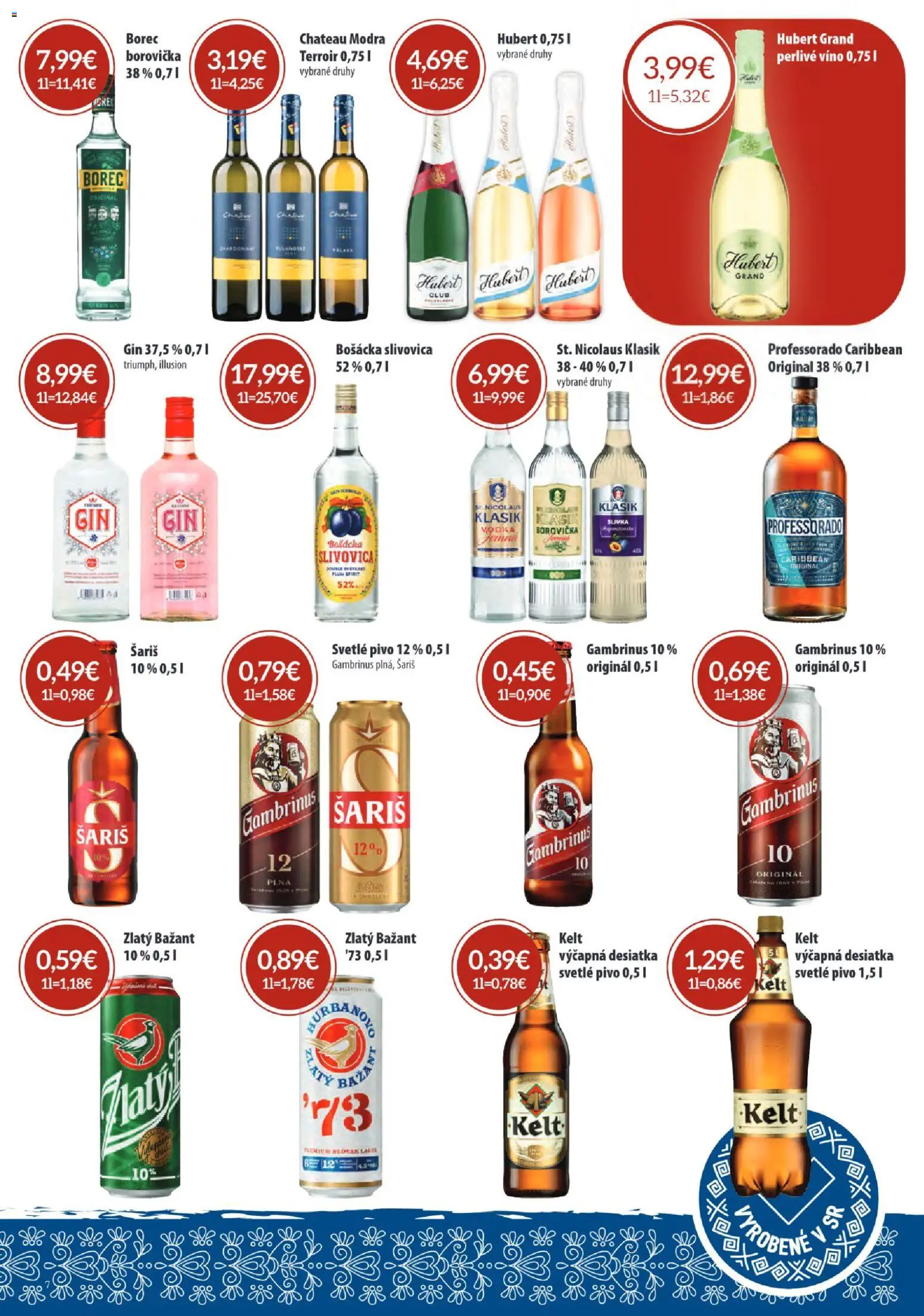 Nové Sintra akcie – leták je platný od 04.06.2026 | Strana: 7 | Produkty: Pivo, Víno, Bošácka slivovica, Perlivé víno