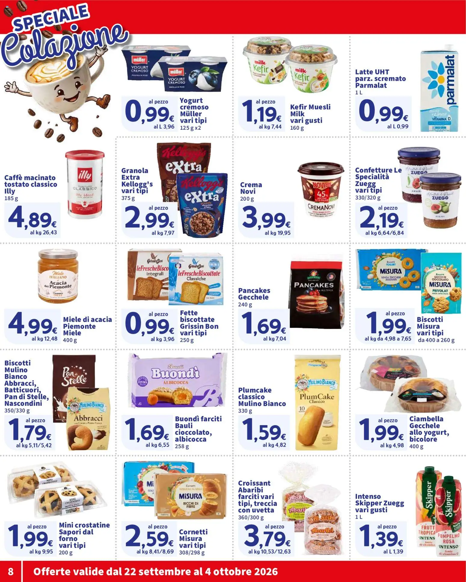 Volantino SIGMA del 22/09/2026 | Pagina: 8 | Prodotti: Miele, Illy, Specialità, Caffè macinato