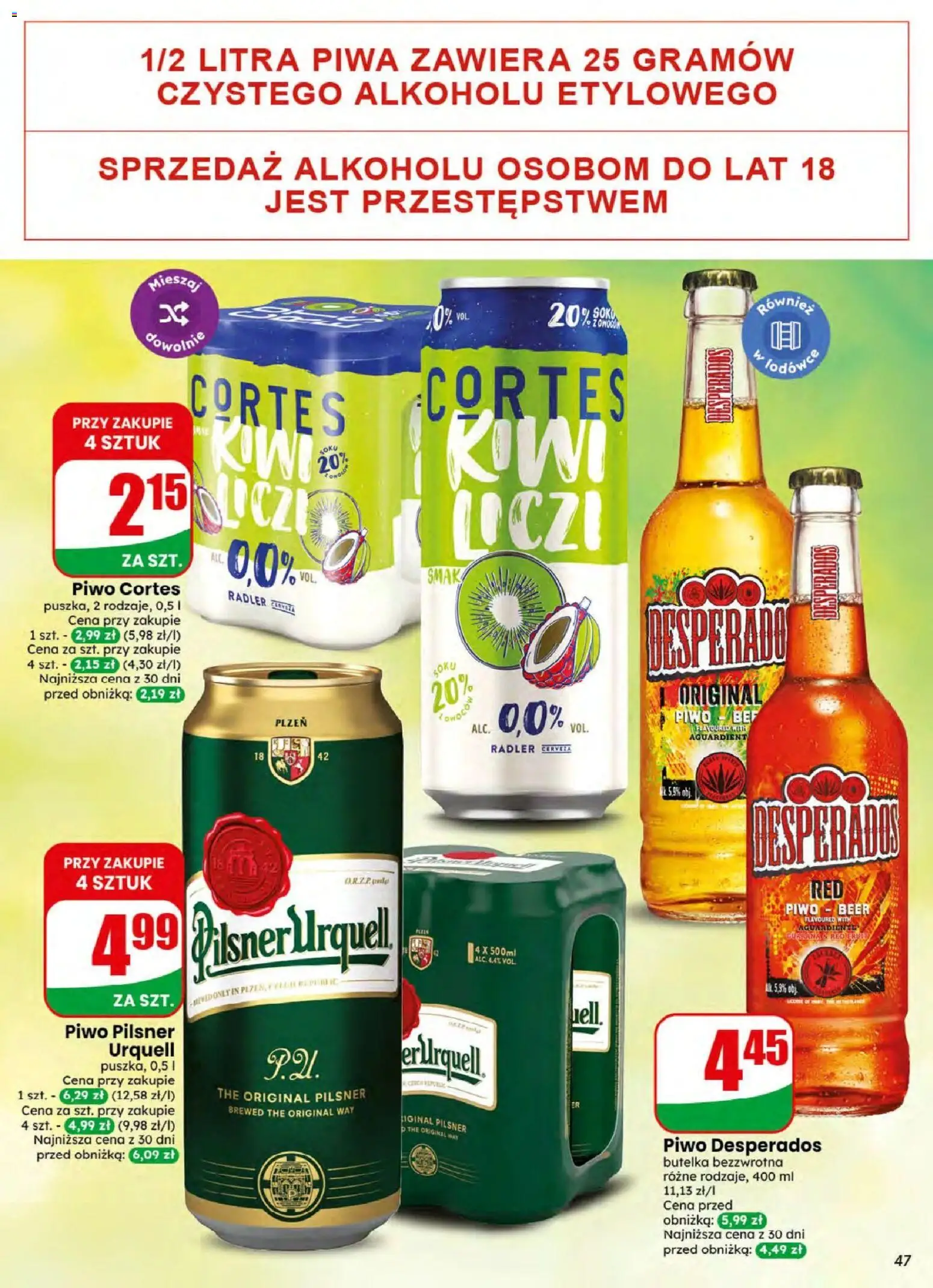 Dino gazetka od 05.08.2026 | Strona: 47 | Produkty: Piwo Desperados, Sok, Piwo, Kiwi