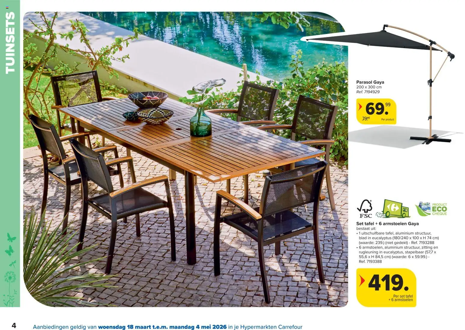 {H1} | Pagina: 4 | Producten: Parasol, Zitting, Tafel