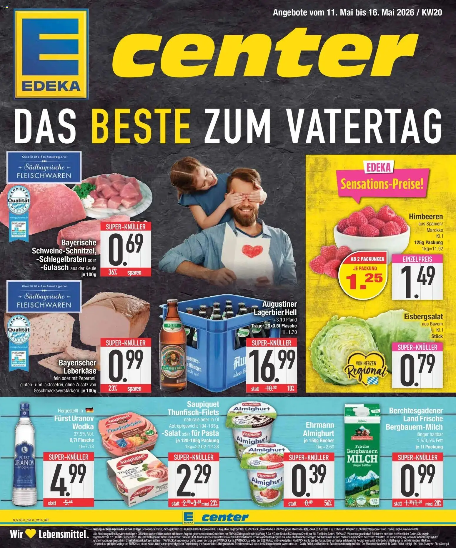 E center Prospekt Neuburg An Der Donau	 – gültig ab 10.05.2026 | Seite: 1 | Produkte: Himbeeren, Ehrmann almighurt, Wodka, Salat