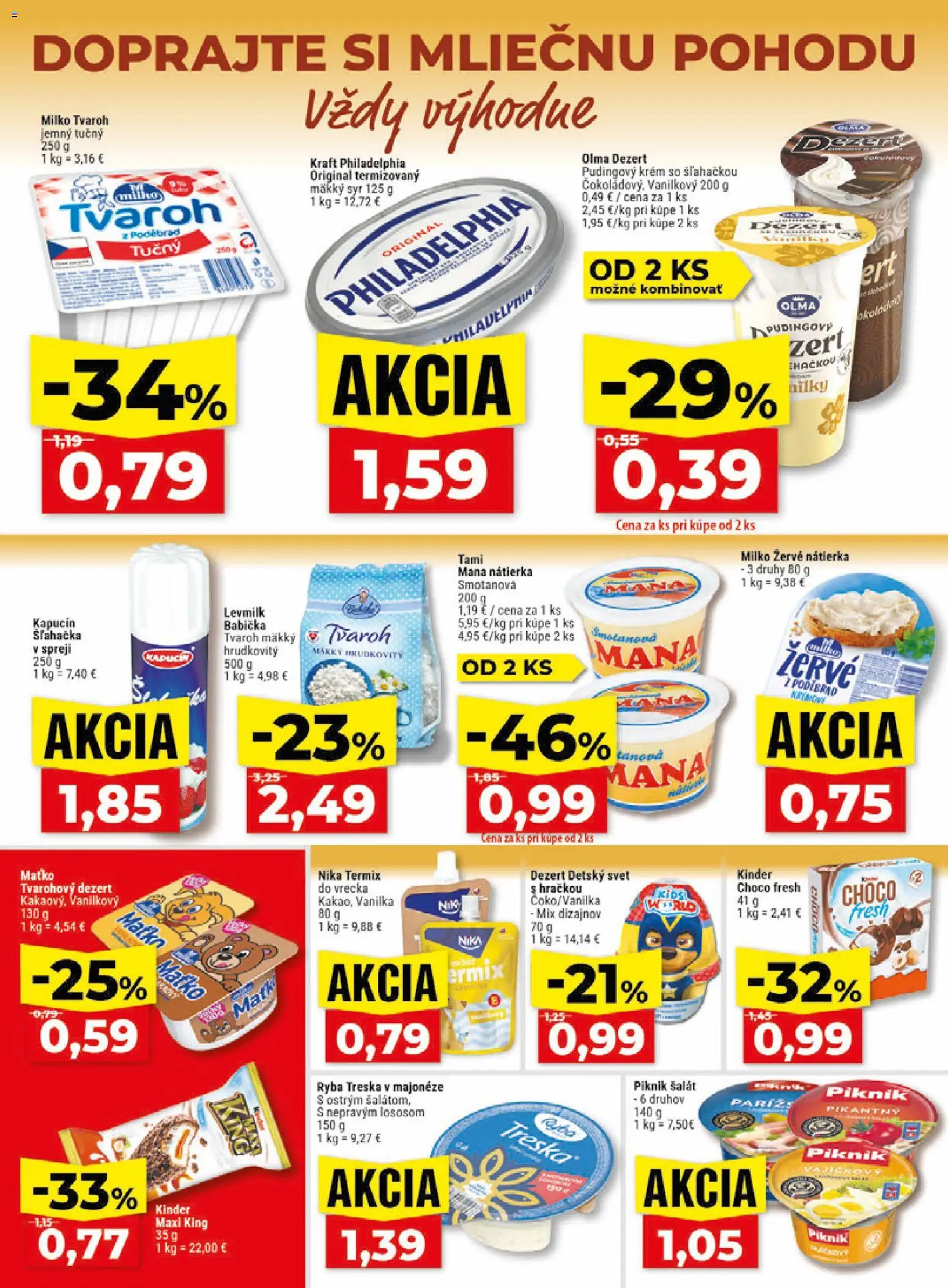 Nové Klas akcie – leták je platný od 13.07.2026 | Strana: 10 | Produkty: Kinder, Termix, Mäkký syr, Šalát