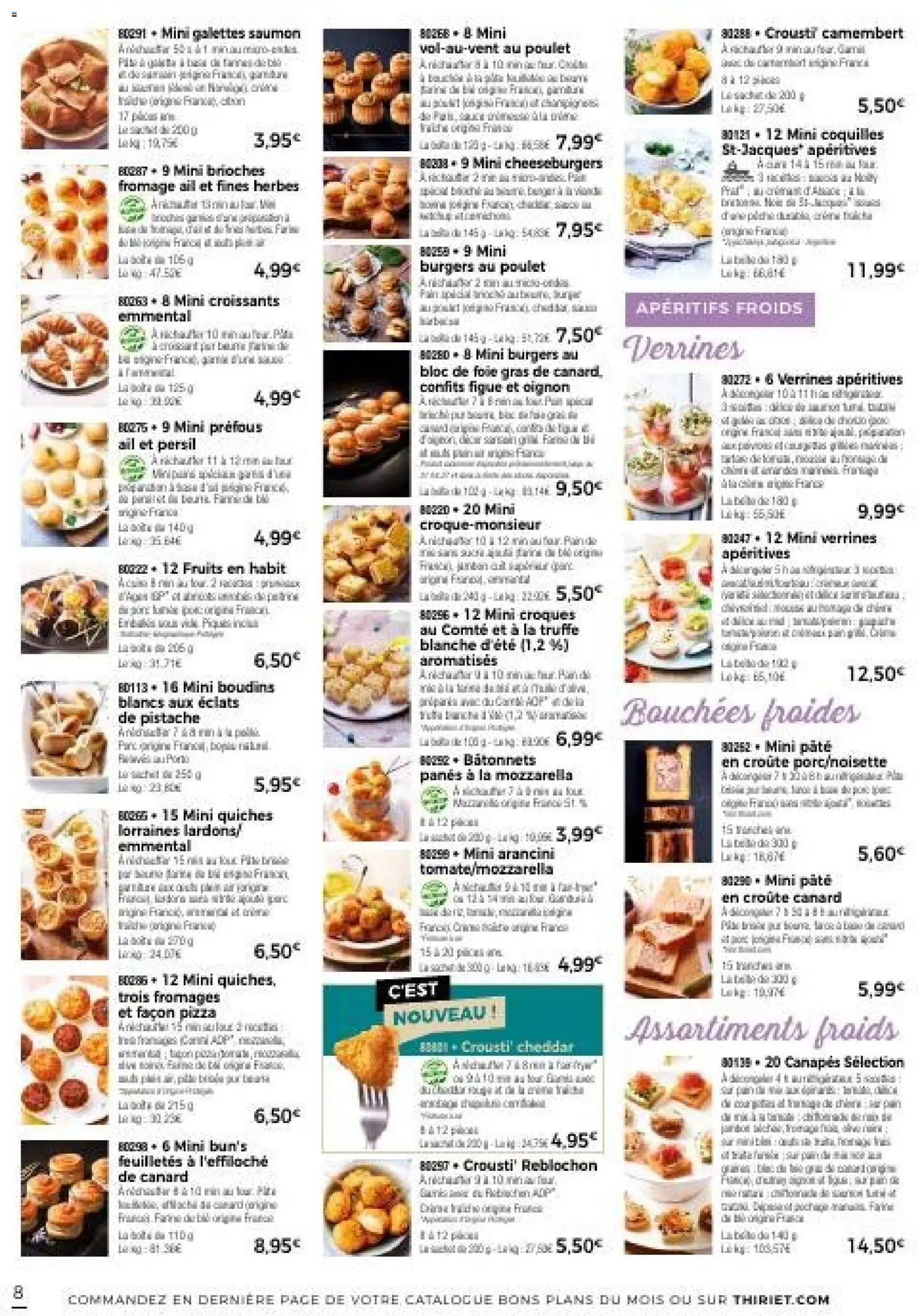 {H1} | Page: 8 | Produits: Foie Gras de Canard, Fruits, Canapés, Cheddar