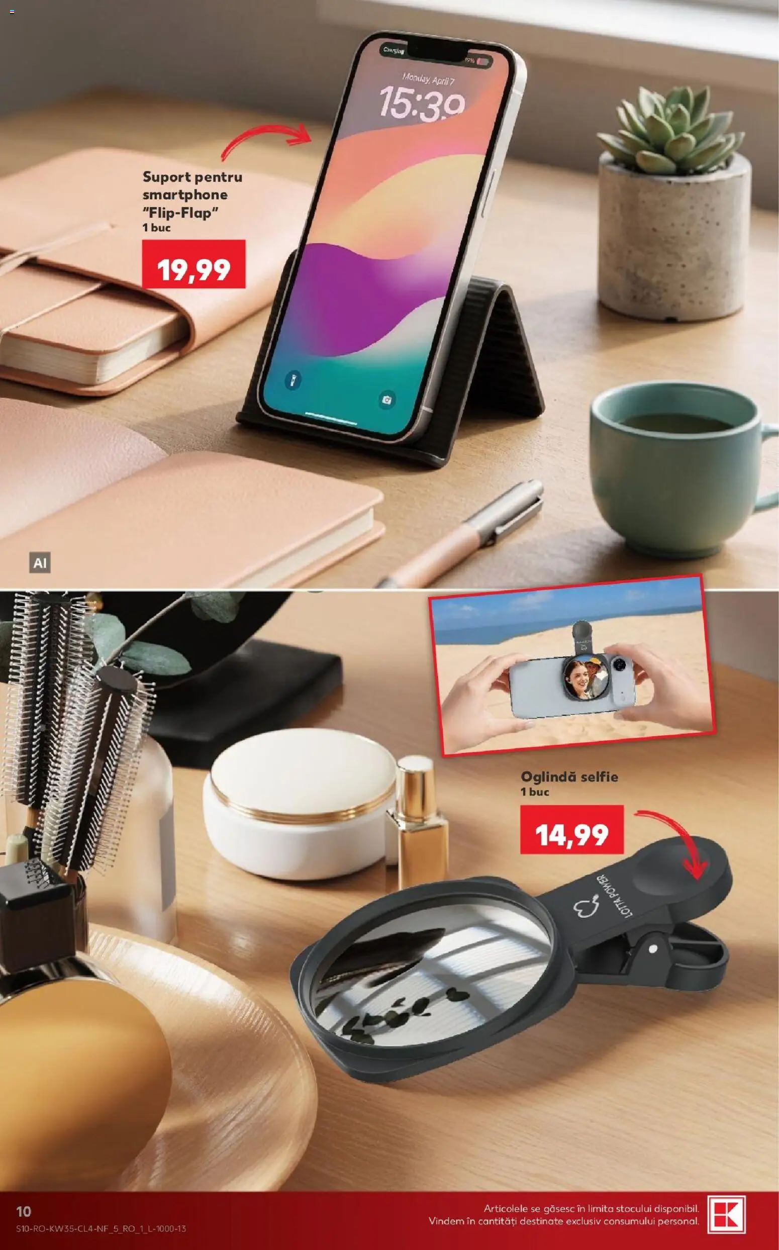 Noul catalog Kaufland – valabil de la 26.08.2026 | Pagină: 10 | Produse: Smartphone, Oglindă, Suport, Power