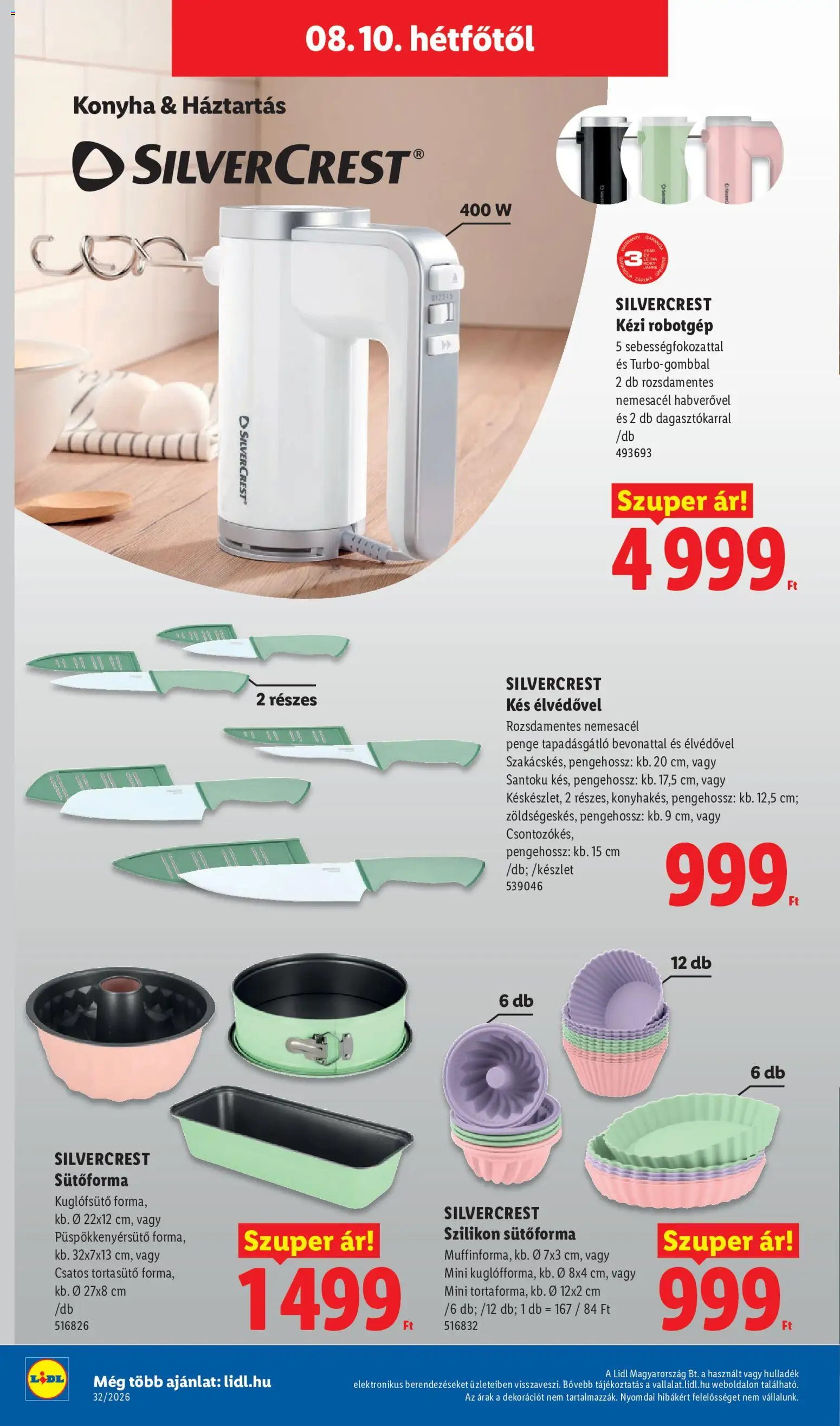 Lidl akciós ujság - amely érvényes a következő dátumtól: 2026.08.06. | Oldal: 24 | Termékek: Sütőforma, Robotgép, Kés