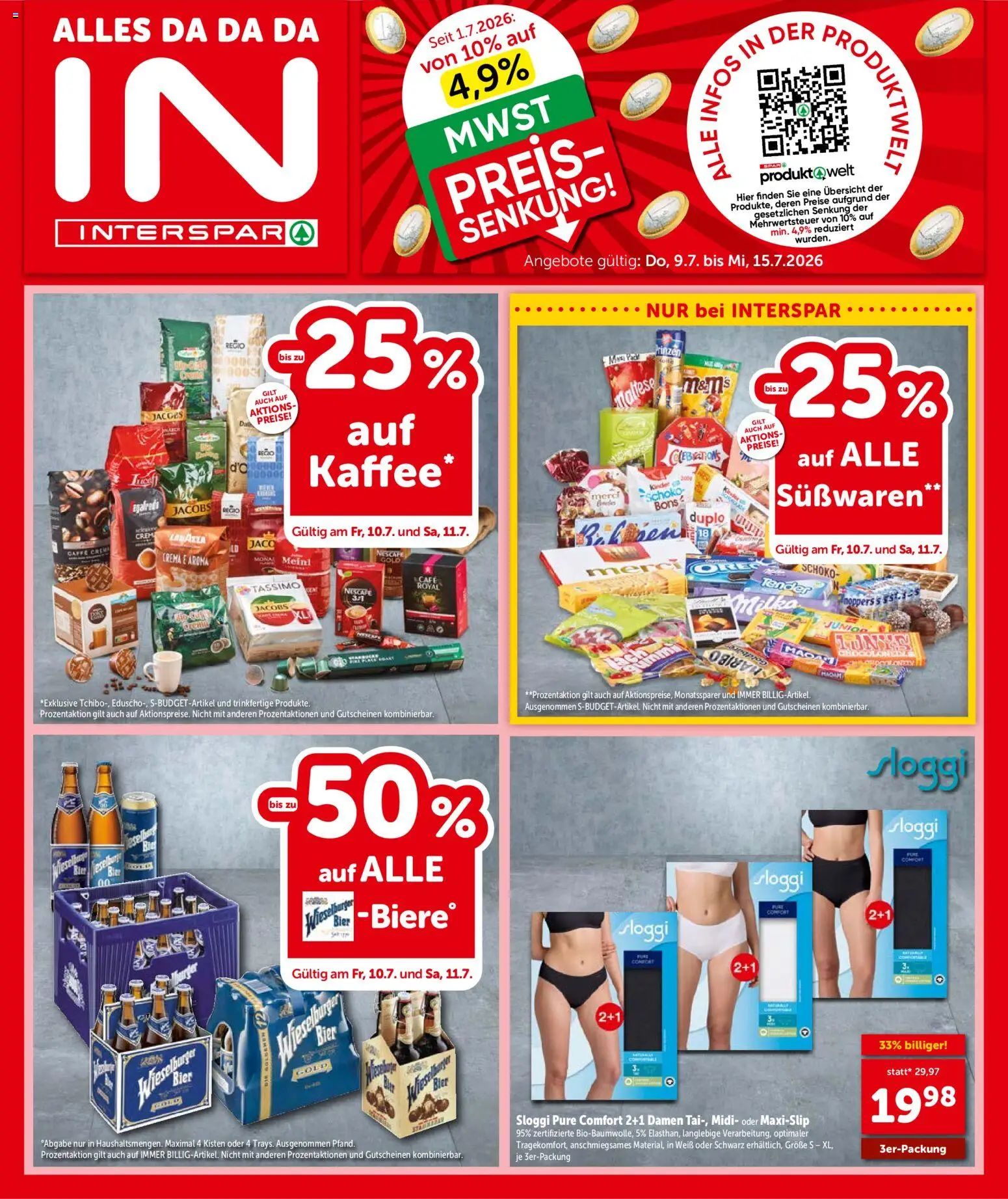 Interspar Flugblatt - Niederösterreich gültig ab 09.07.2026 | Seite: 1 | Produkte: Bier