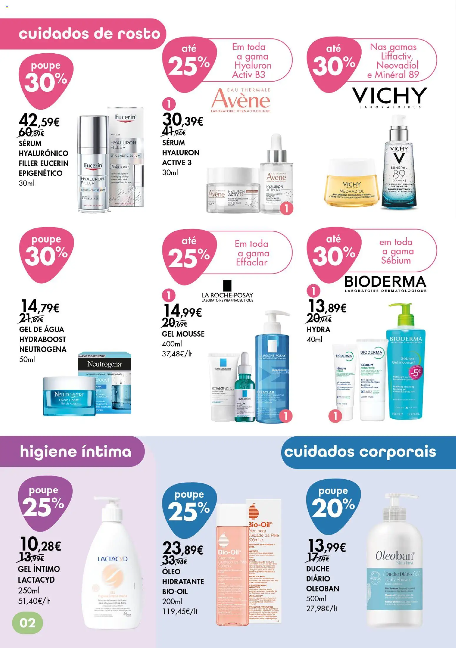Pingo Doce folheto Bem Estar Especial Beleza Açores │ válido de 24/09/2026 | Página: 2 | Produtos: Agua, Óleo, Creme, Gel íntimo