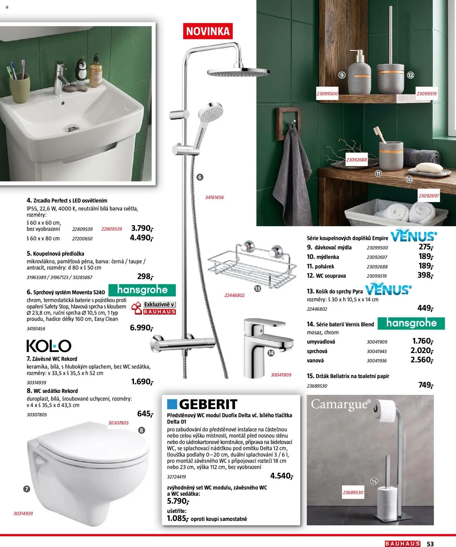 Katalog Sanita od 29.09.2026 | Strana: 53 | Produkty: Dávkovač, Wc, Baterie, Zrcadlo