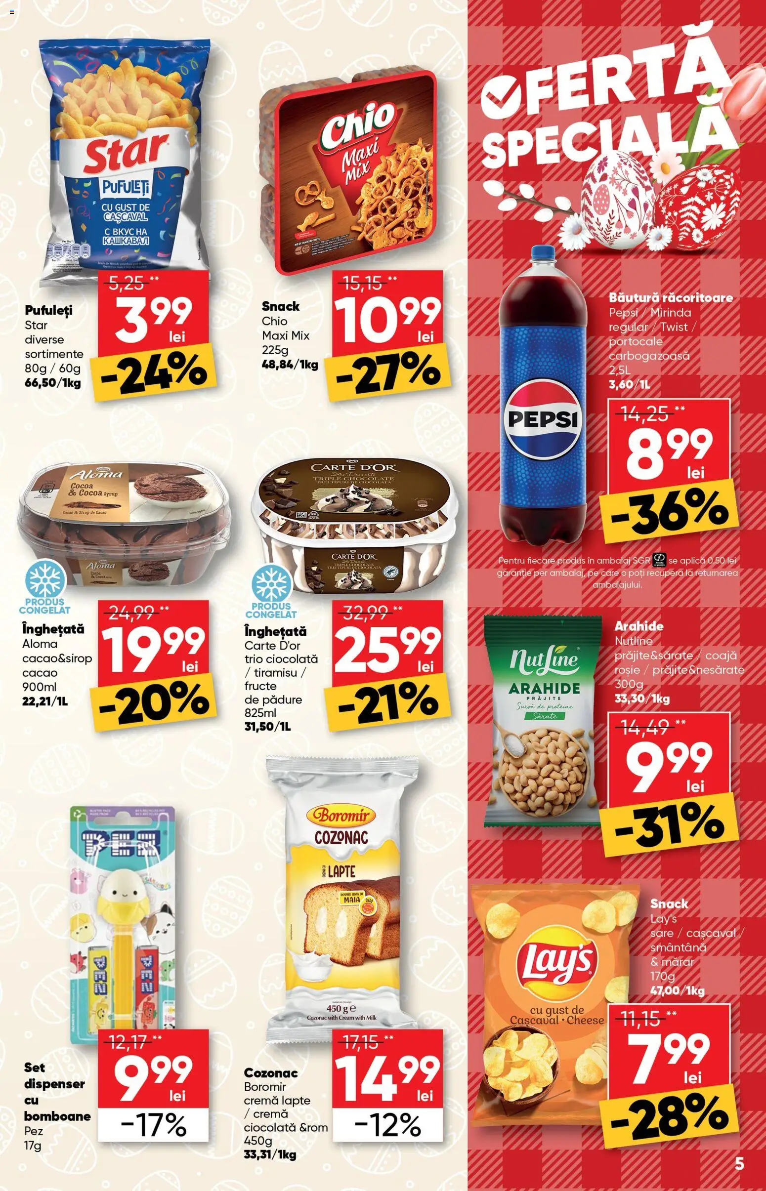 Noul catalog Profi – valabil de la 01.04.2026 | Pagină: 5 | Produse: Mărar, Arahide, Pufuleți, Fructe