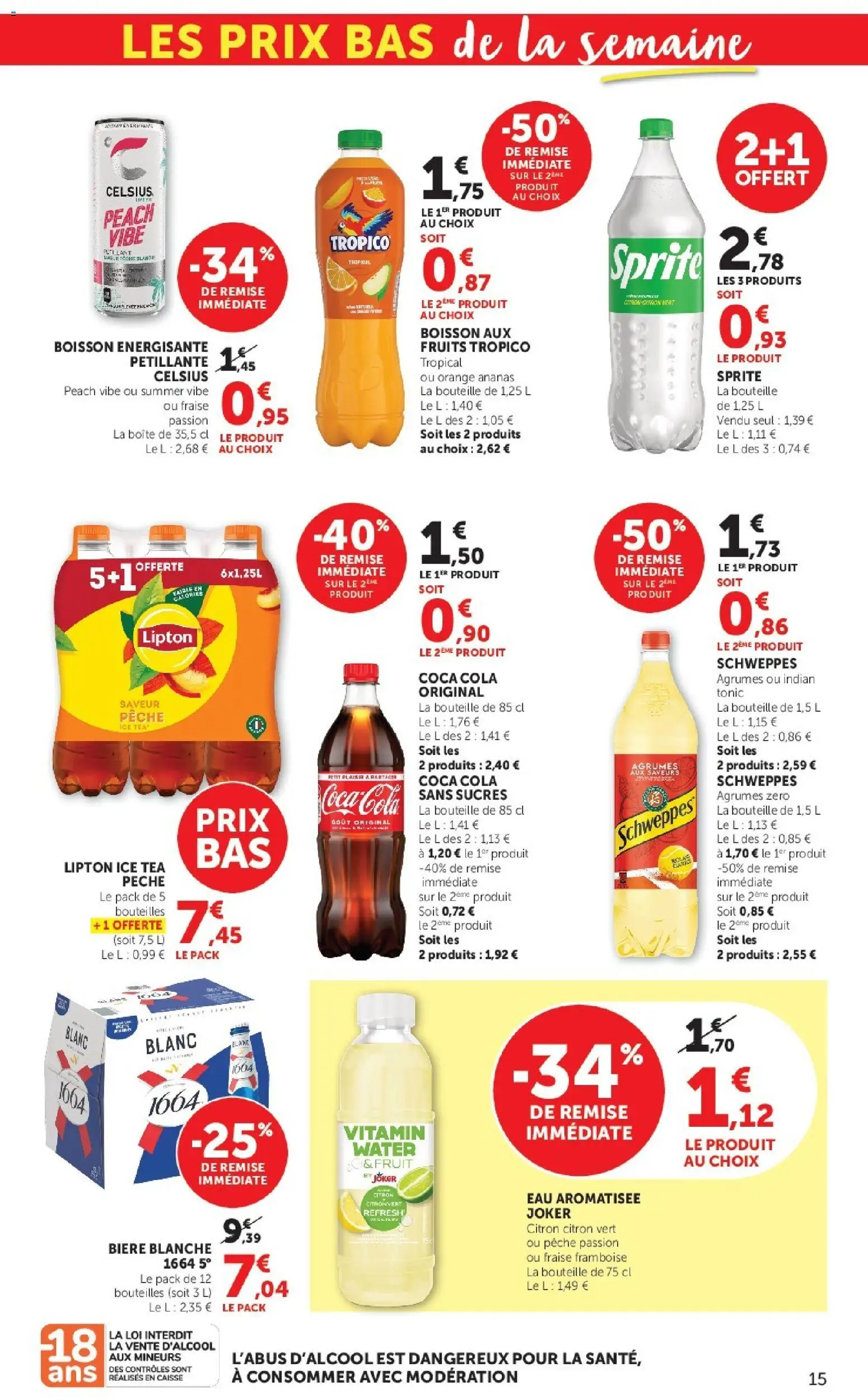 {H1} | Page: 15 | Produits: Citron, Fraise, Boisson énergisante, Bière
