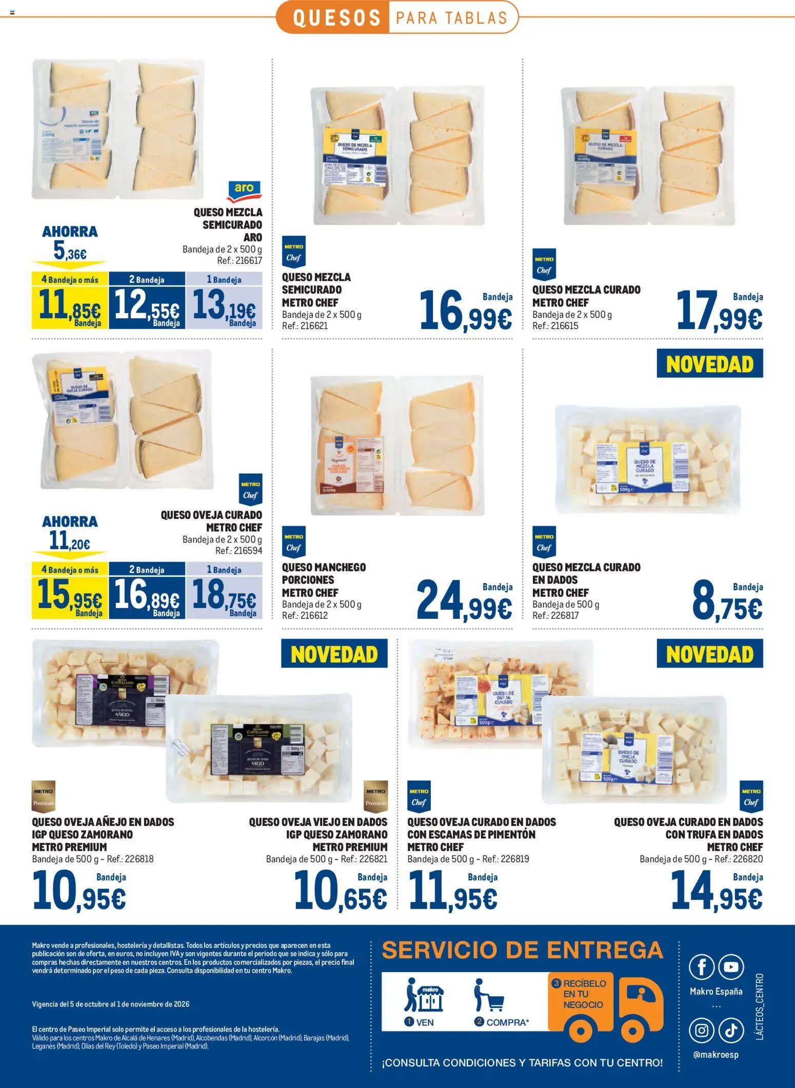 Makro Lácteos │ válido desde el 05/10/2026 | Página: 24 | Productos: Queso, Peso, Bandeja