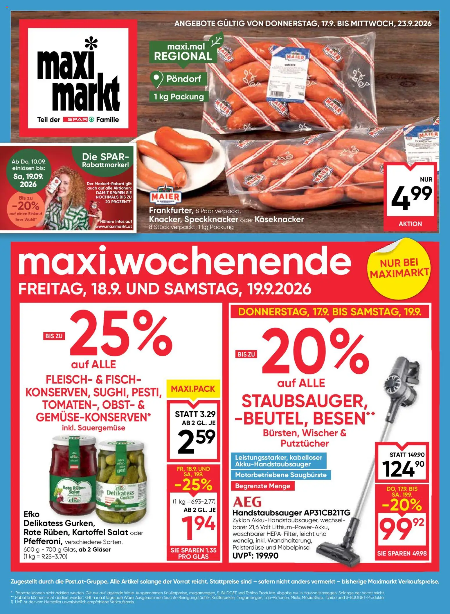 Maximarkt Donnerstag, 17. September Top Angebote