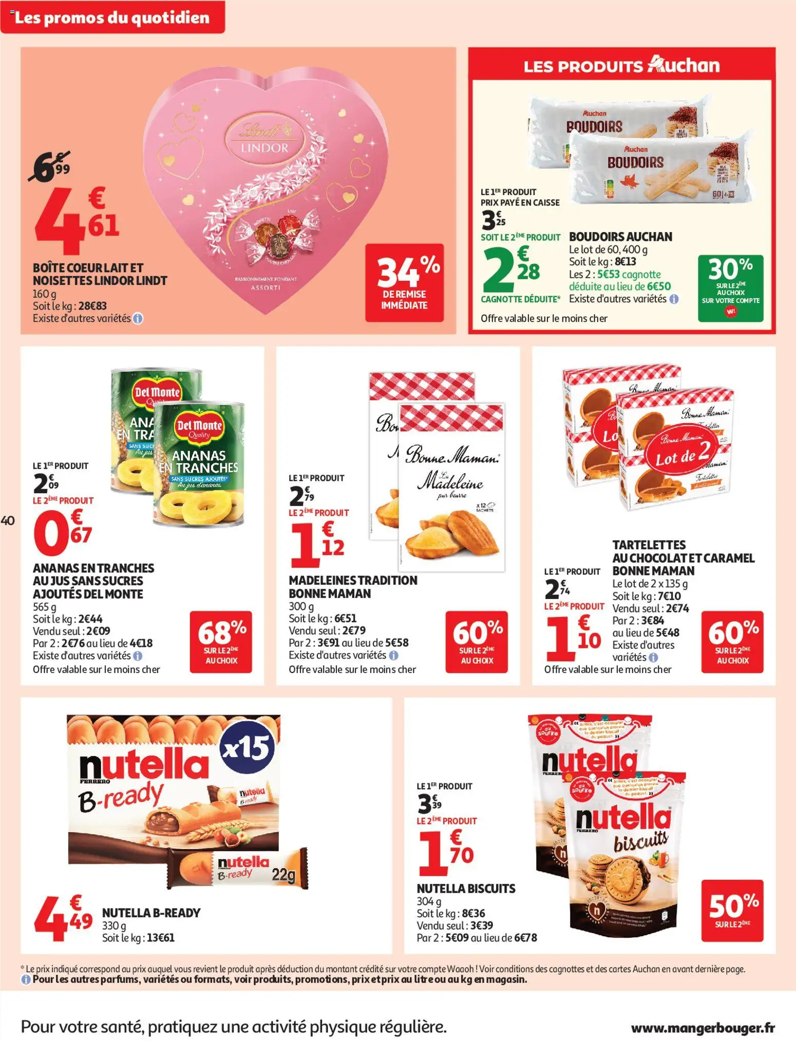 {H1} | Page: 41 | Produits: Jus d'ananas, Lait, Lindt, Biscuits