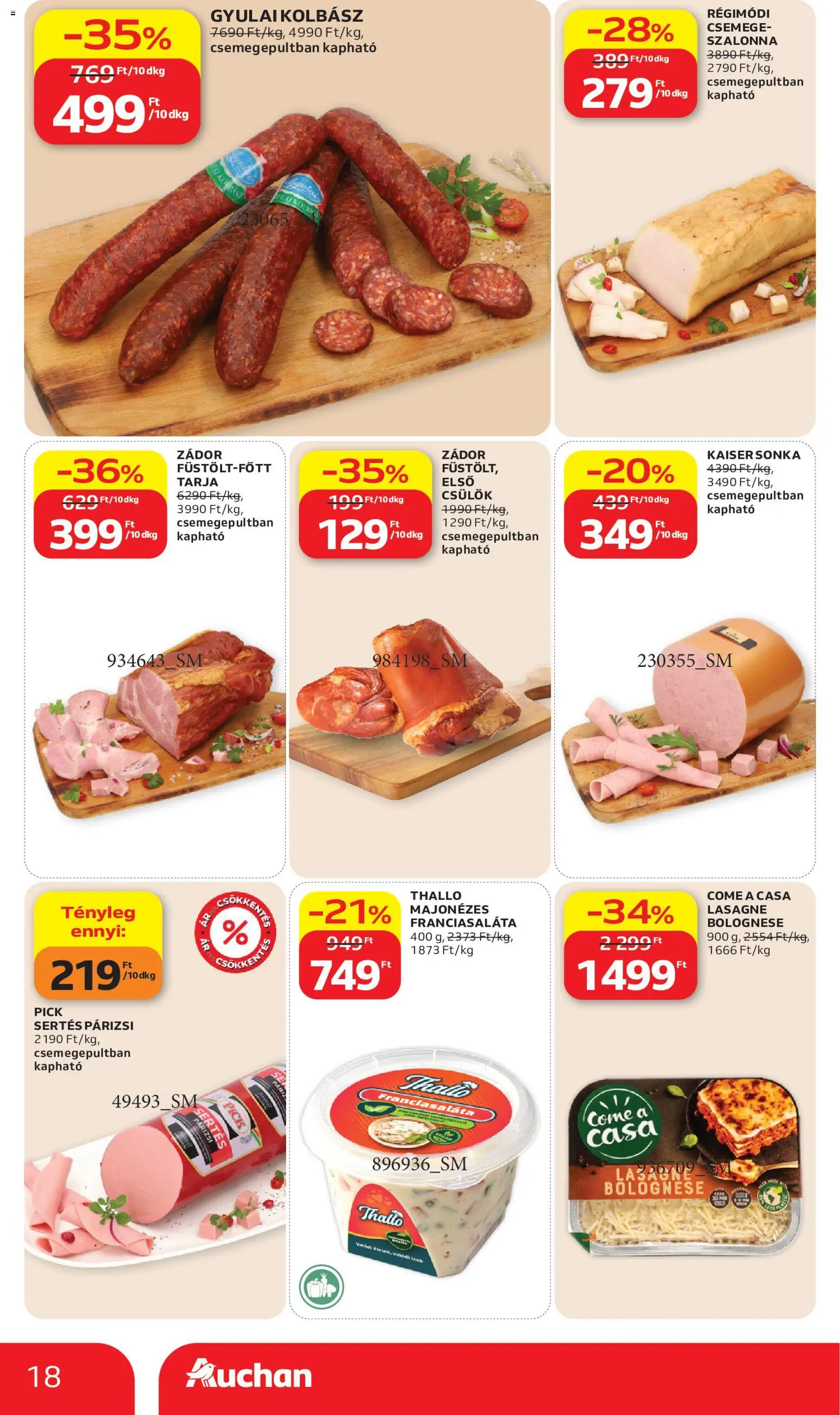 Auchan akciós ujság - amely érvényes a következő dátumtól: 2026.07.02. | Oldal: 18 | Termékek: Pick, Tarja, Bacon, Szalonna