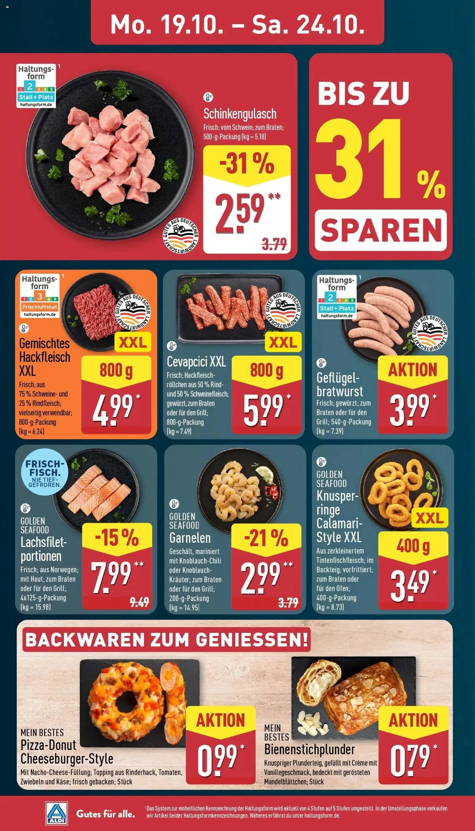 Aldi Aktueller Prospekt (ab 19.10.2026) » Angebote Online | Seite: 4 | Produkte: Bratwurst, Cevapcici, Creme, Zwiebeln
