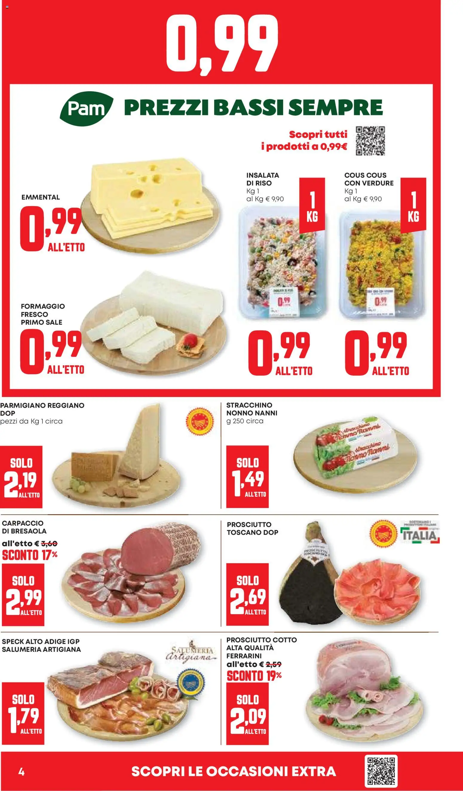 Volantino PAM del 13/08/2026 | Pagina: 4 | Prodotti: Speck, Bresaola, Sale, Formaggio