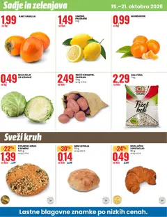 Eurospin katalog akcije – veljaven od 15.10.2026 | Stran: 14 | Izdelki: Kaki, Lepinja, Kruh, Zelje