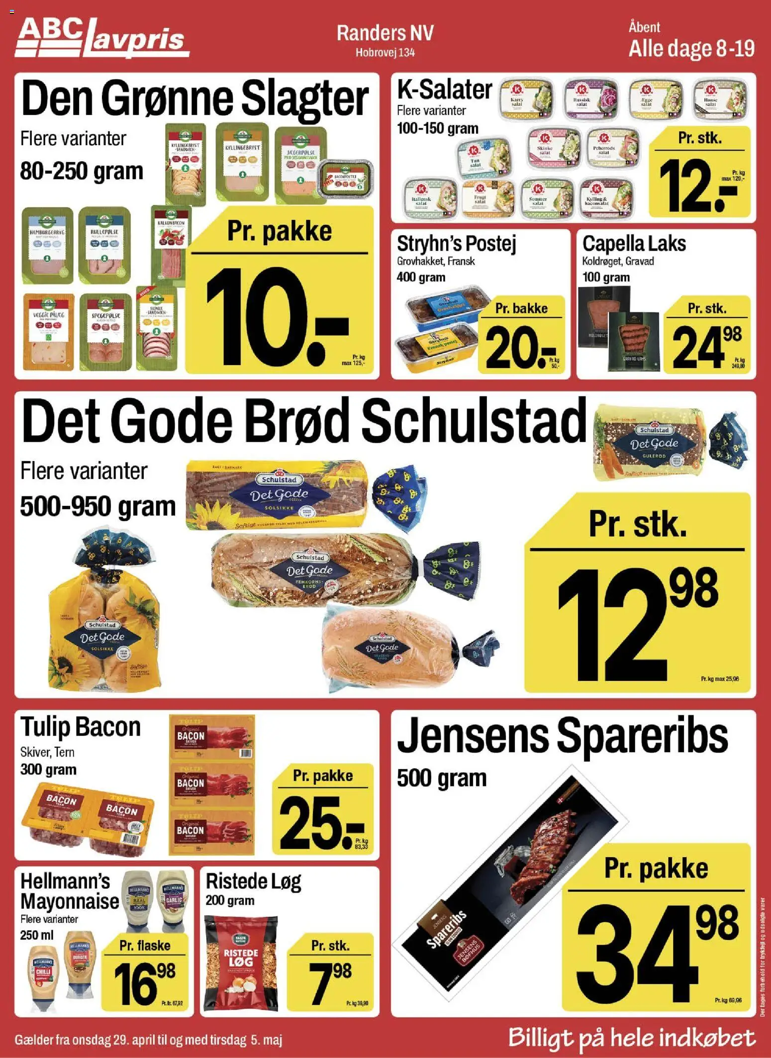 Abc Lavpris tilbudsavis – gyldig fra 29.04.2026 | Side: 8 | Produkter: Løg, Rullepølse, Rom, Italiensk salat