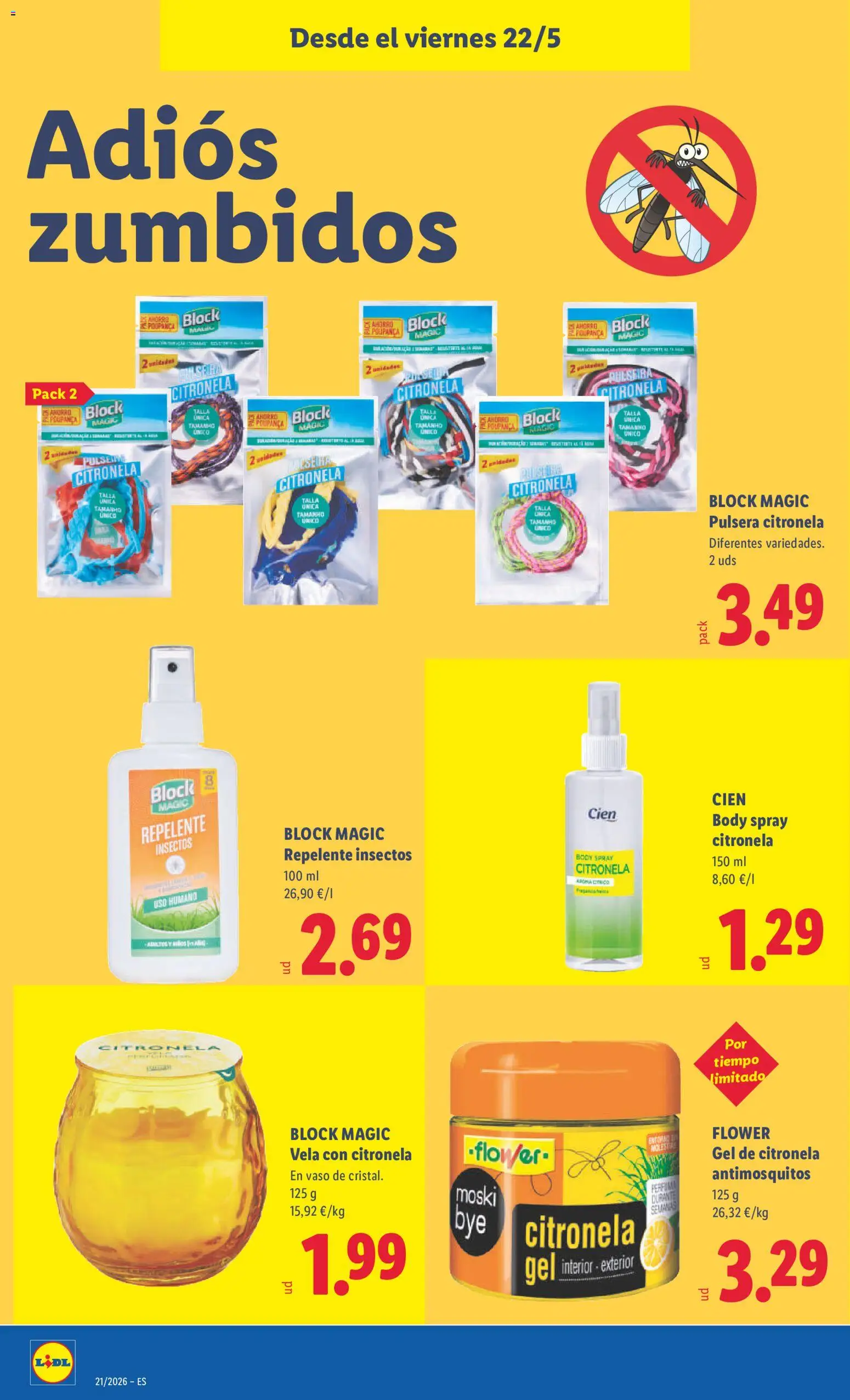 Lidl folleto de bazar │ válido desde el 18.05.2026 | Página: 12 | Productos: Pulsera citronela, Body spray citronela, Vela, Body