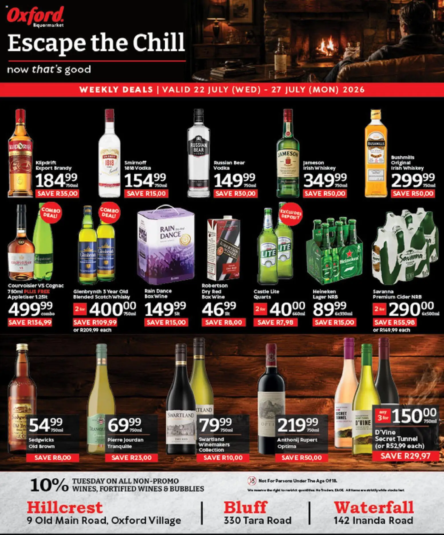 New Oxford Freshmarket catalogue – valid from 22/07/2026 | Page: 1 | Products: Box, Brandy, Vodka, Ensalada de quino