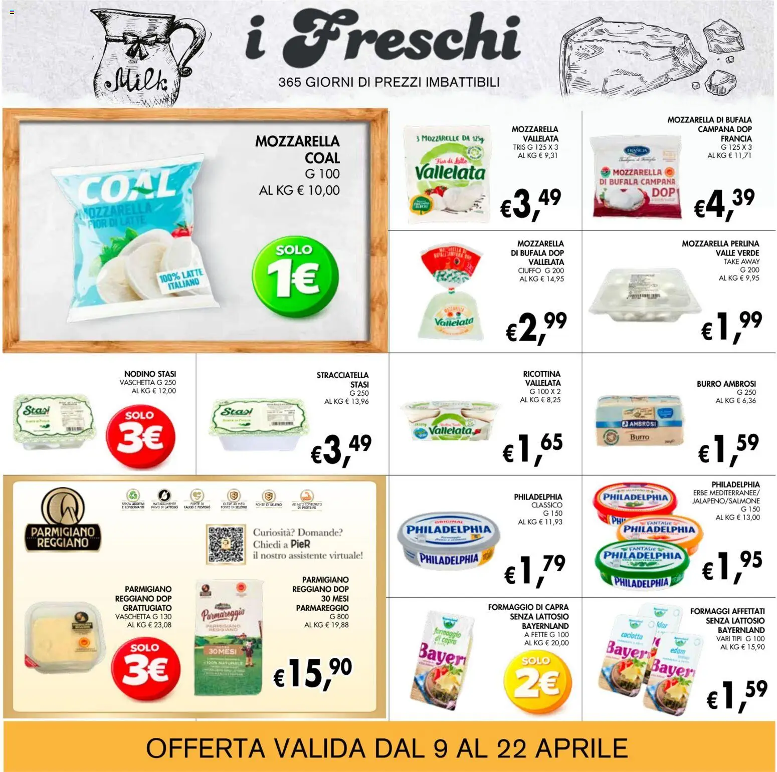 Volantino Coal del 09.04.2026 | Pagina: 10 | Prodotti: Mozzarella, Burro, Parmigiano reggiano, Parmigiano