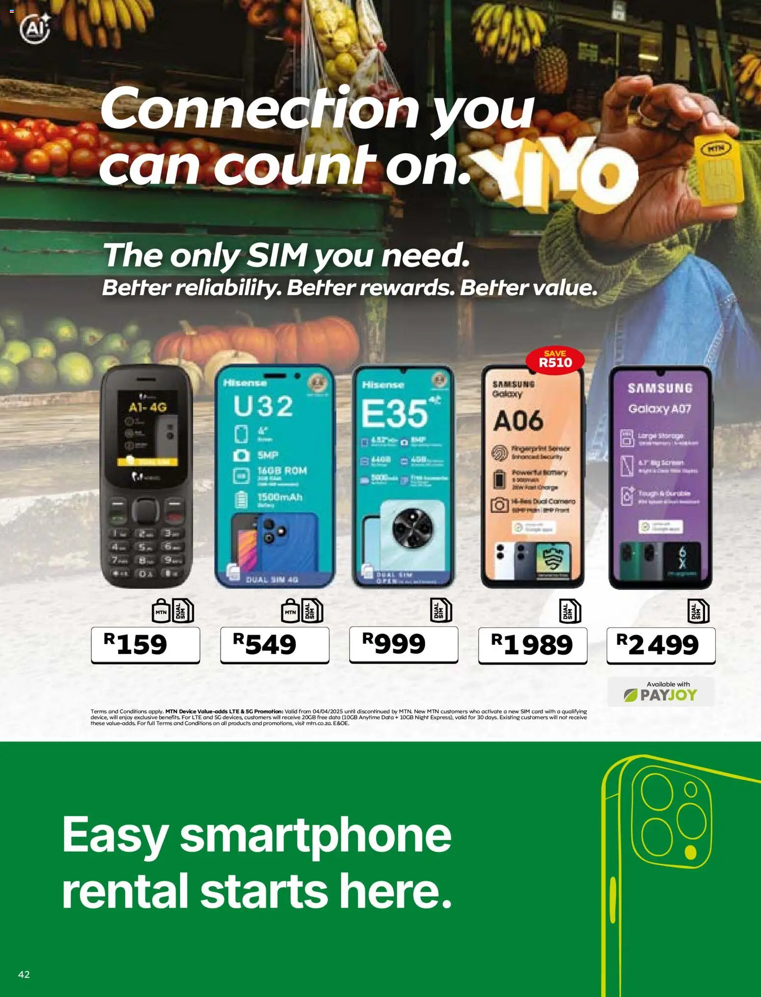 New MTN catalogue – valid from 07/08/2026 | Page: 42 | Products: Data, Sim, Smartphone