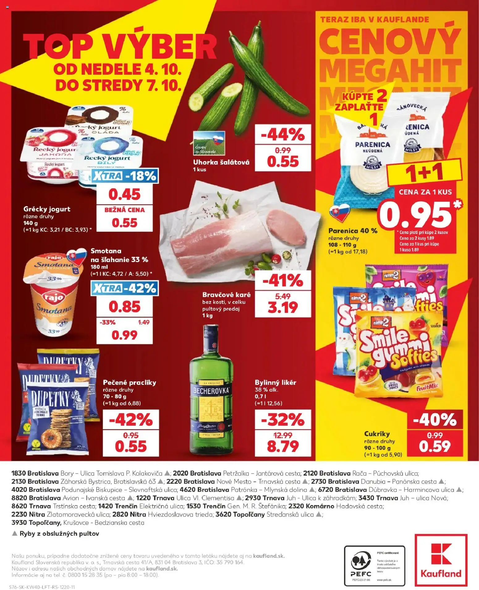 Nové Kaufland akcie – leták je platný od 01.10.2026 | Strana: 76 | Produkty: Becherovka, Smotana, Bylinný likér, Smotana na šľahanie
