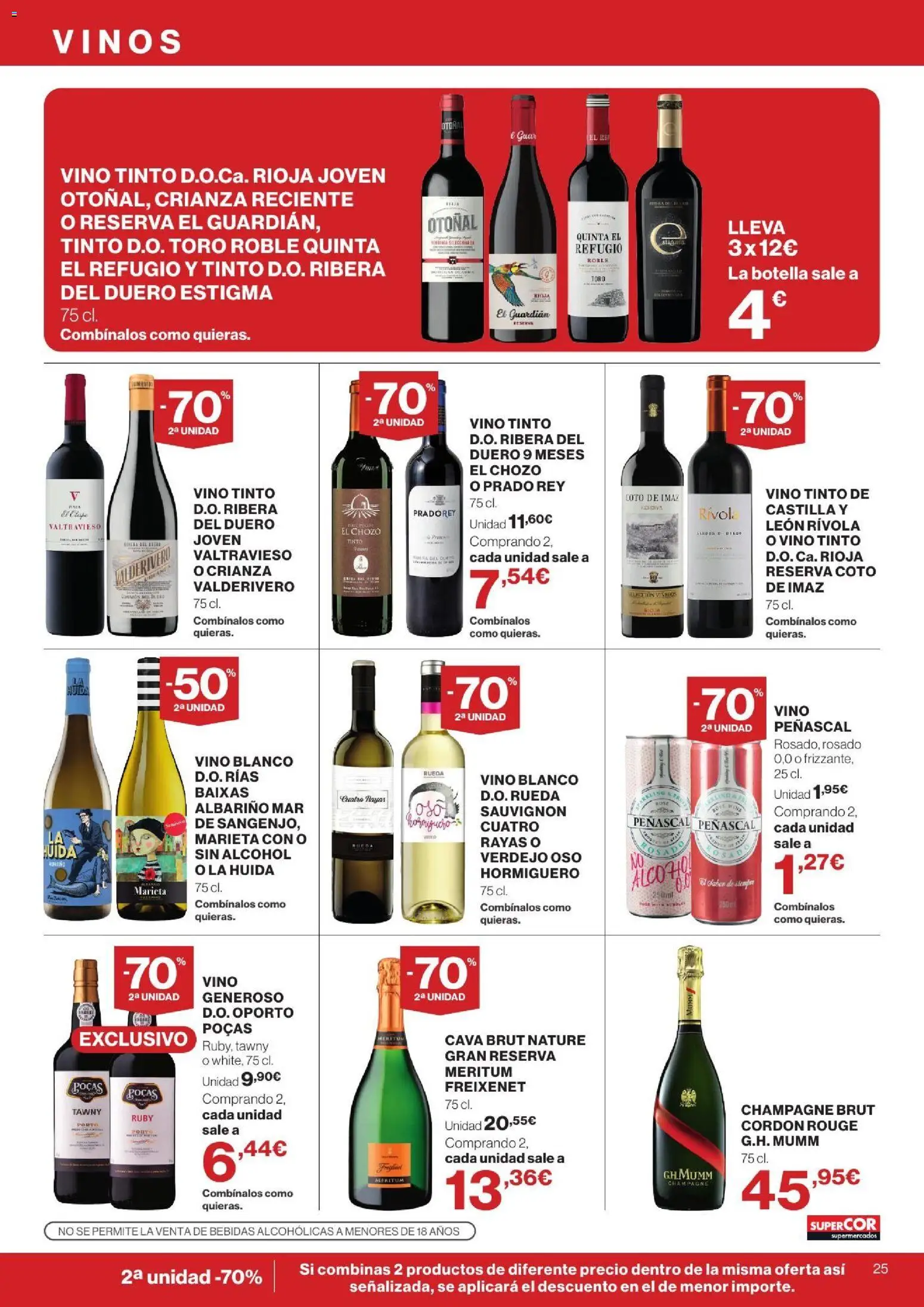Supercor folleto │ válido desde el 24/09/2026 | Página: 25 | Productos: Vino tinto, Vino, Vino blanco, Alcohol