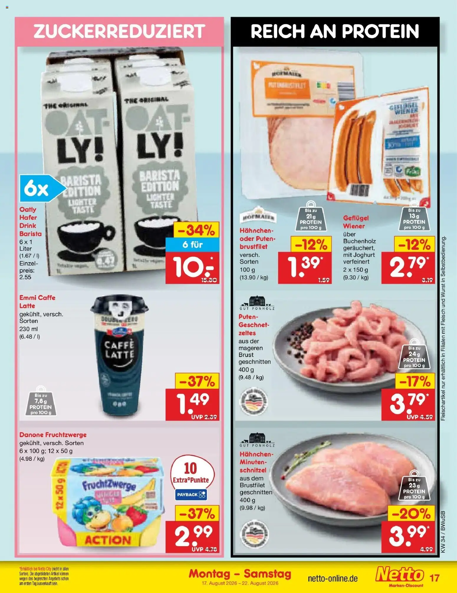 Netto Marken-Discount Prospekt Stemwede-Dielingen – gültig ab 17.08.2026 | Seite: 23 | Produkte: Hahnchen, Joghurt, Fruchtzwerge, Fleisch